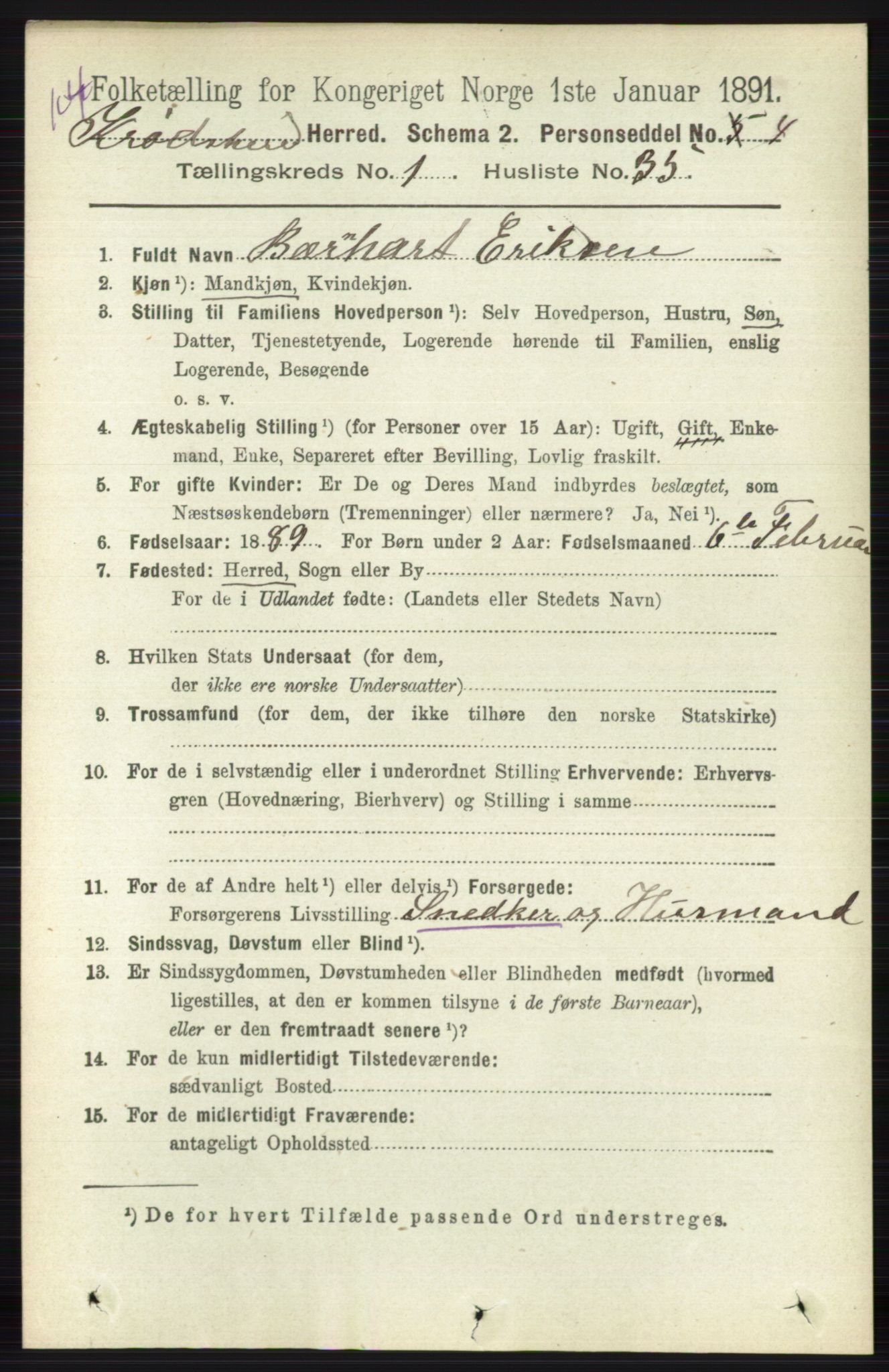 RA, Folketelling 1891 for 0621 Sigdal herred, 1891, s. 5189