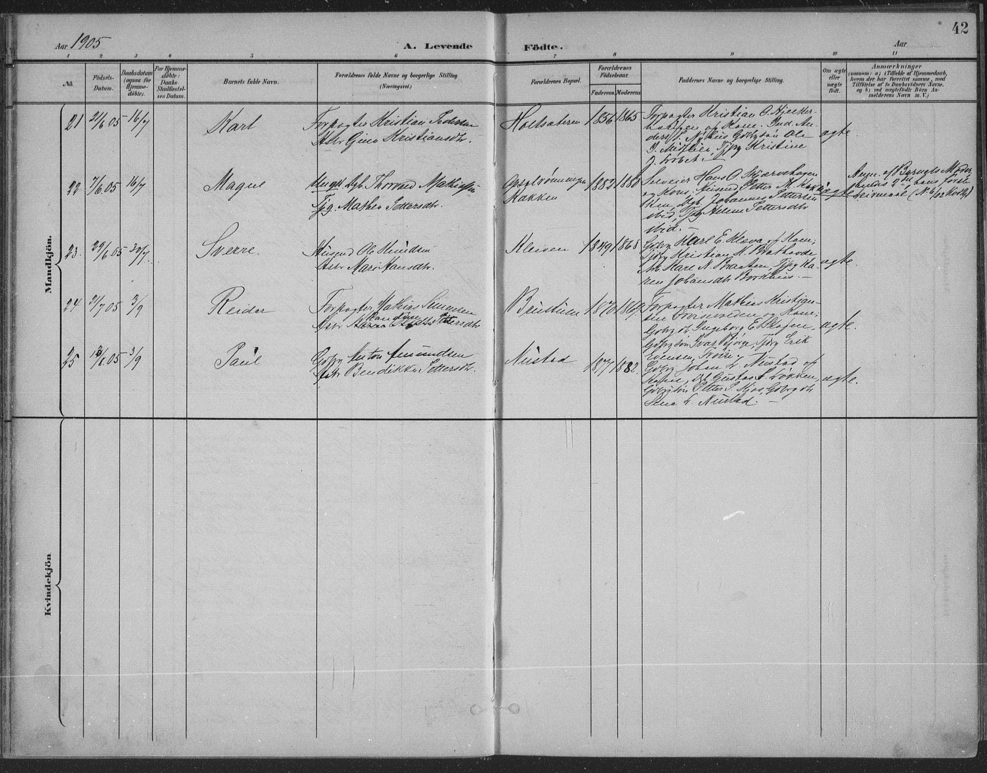 Østre Gausdal prestekontor, AV/SAH-PREST-092/H/Ha/Haa/L0004: Ministerialbok nr. 4, 1898-1914, s. 42