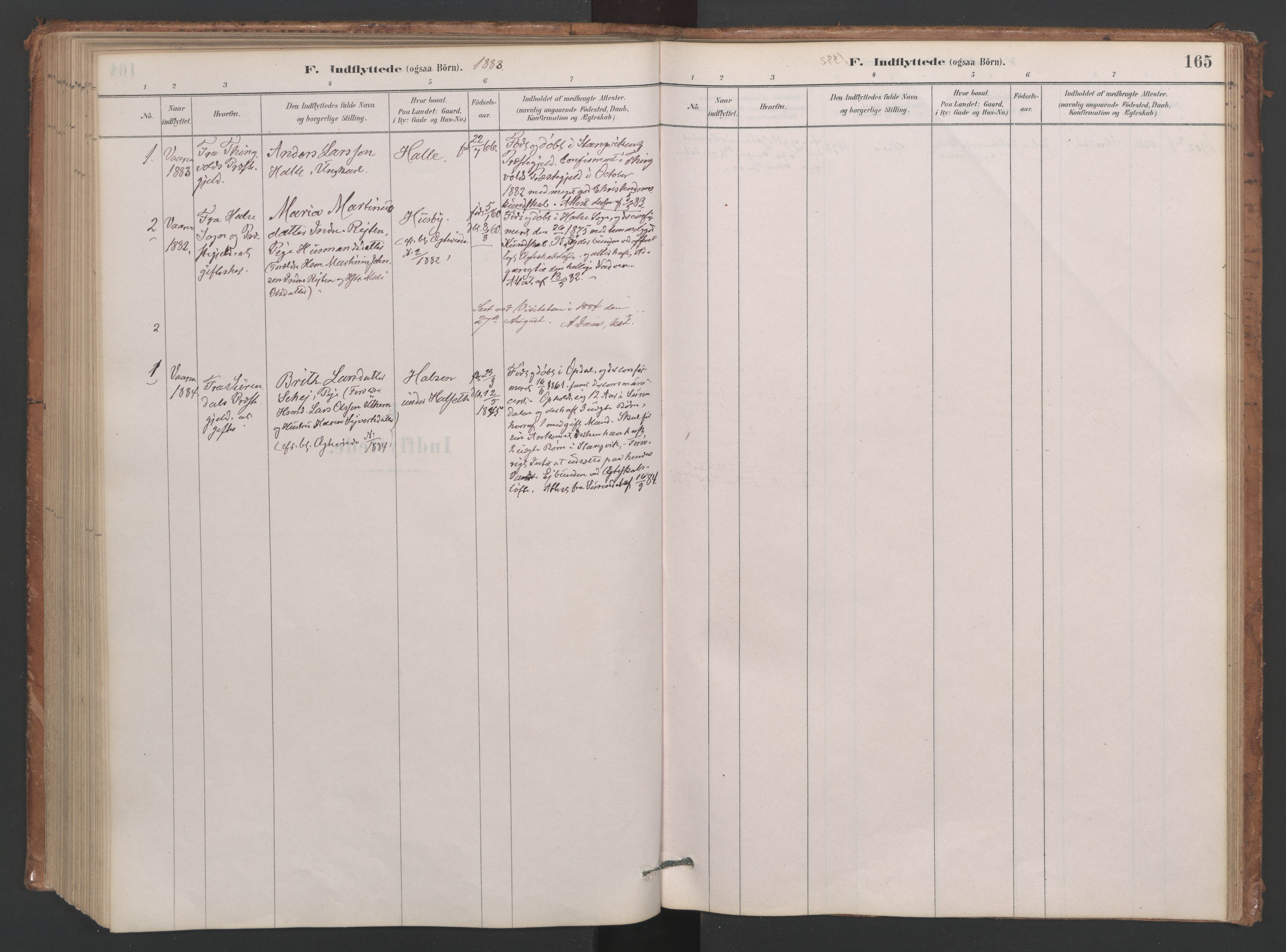 Ministerialprotokoller, klokkerbøker og fødselsregistre - Møre og Romsdal, AV/SAT-A-1454/593/L1034: Ministerialbok nr. 593A01, 1879-1911, s. 165