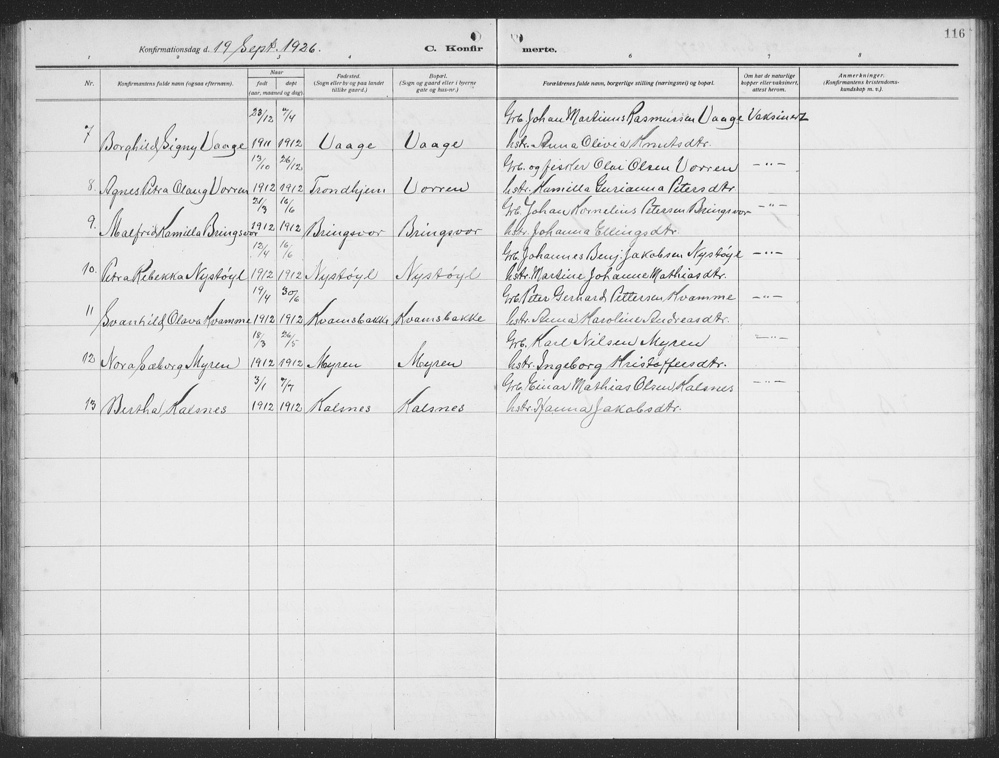 Ministerialprotokoller, klokkerbøker og fødselsregistre - Møre og Romsdal, SAT/A-1454/503/L0051: Klokkerbok nr. 503C06, 1923-1938, s. 116