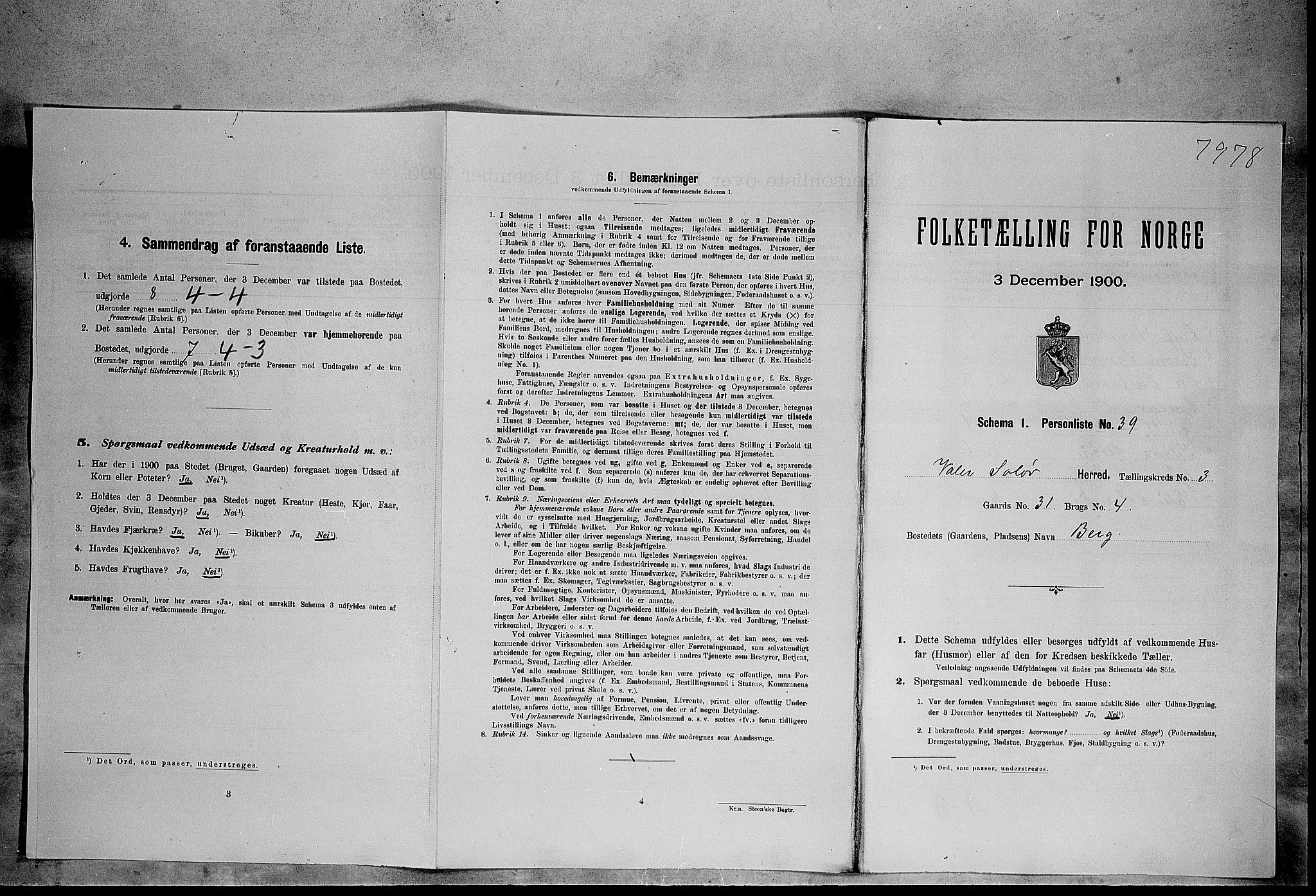 SAH, Folketelling 1900 for 0426 Våler herred, 1900, s. 433
