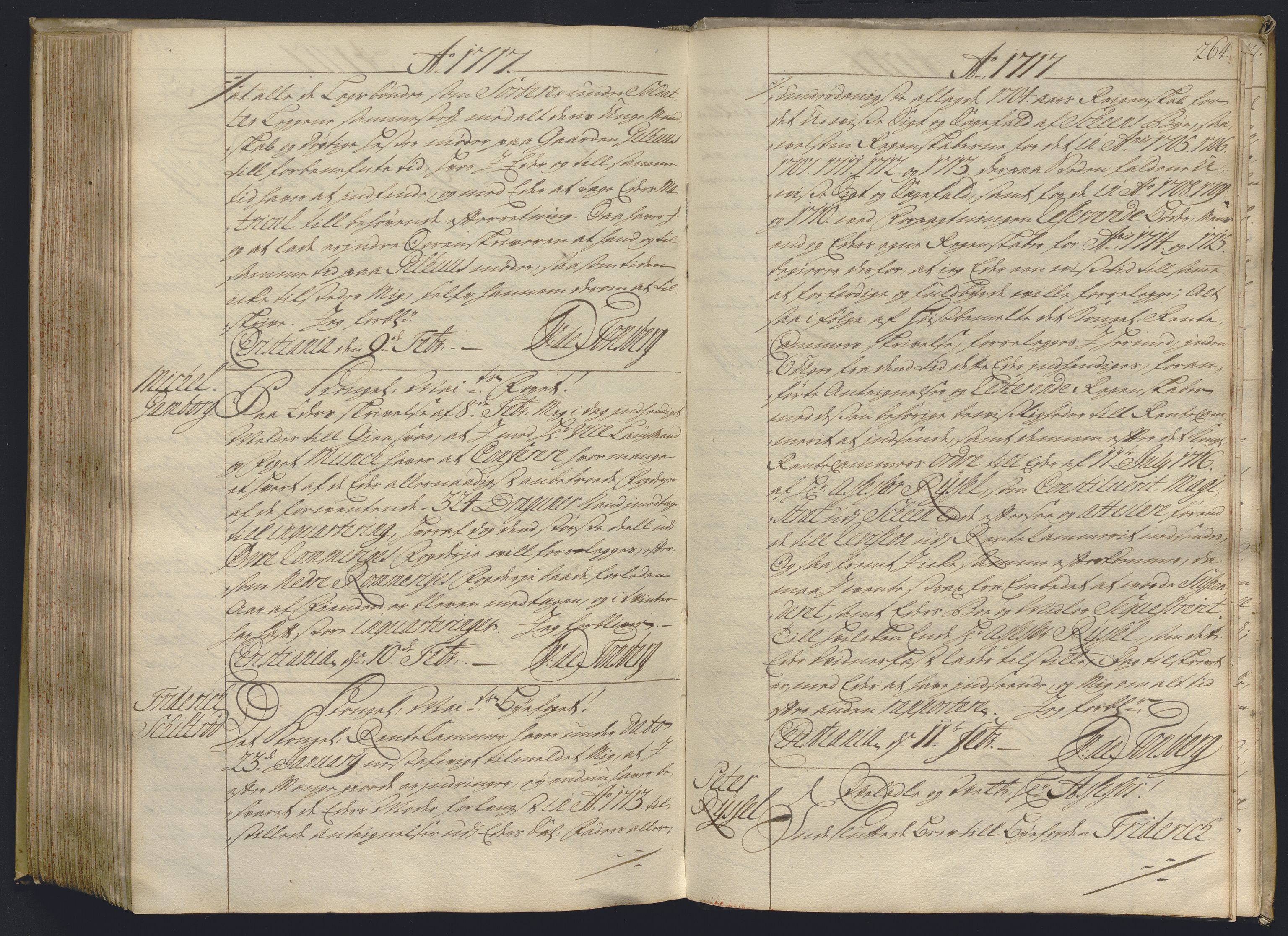 Kristiania stiftamt, AV/SAO-A-10386/B/Ba/L0004: Kopibok, 1715-1717, s. 263b-264a