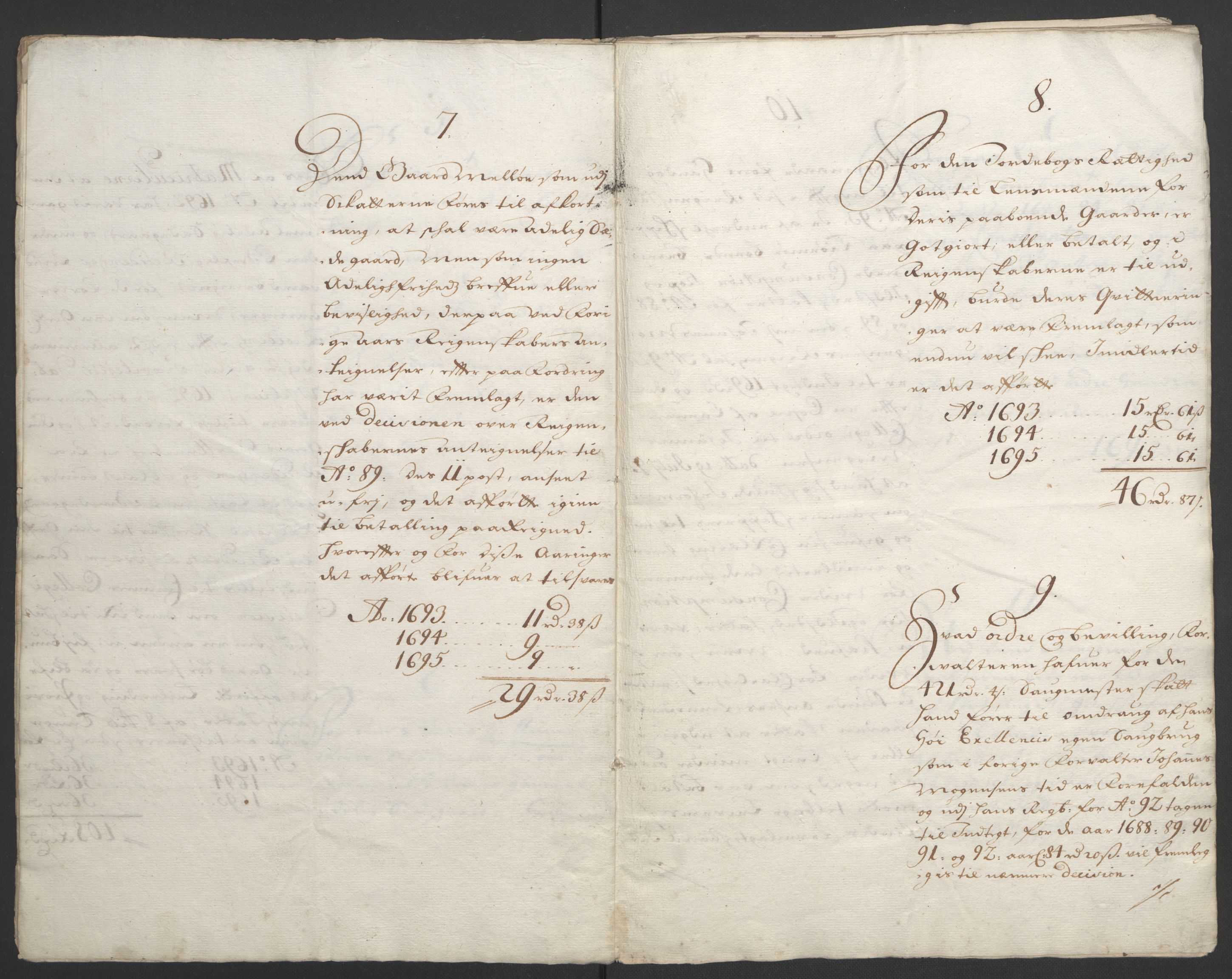 Rentekammeret inntil 1814, Reviderte regnskaper, Fogderegnskap, RA/EA-4092/R33/L1974: Fogderegnskap Larvik grevskap, 1693-1695, s. 307