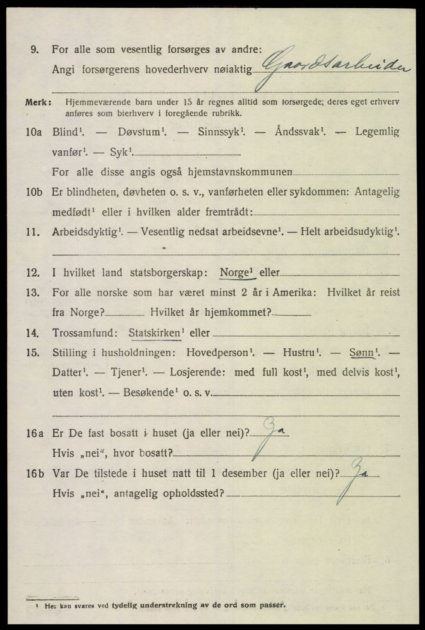 SAK, Folketelling 1920 for 1013 Tveit herred, 1920, s. 3163