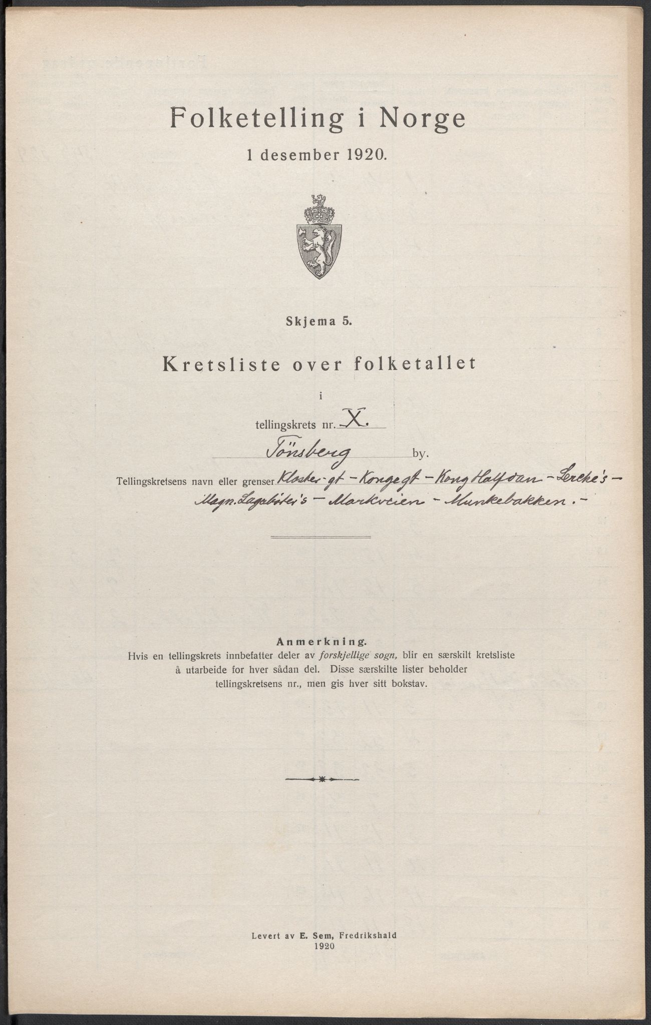 SAKO, Folketelling 1920 for 0705 Tønsberg kjøpstad, 1920, s. 25