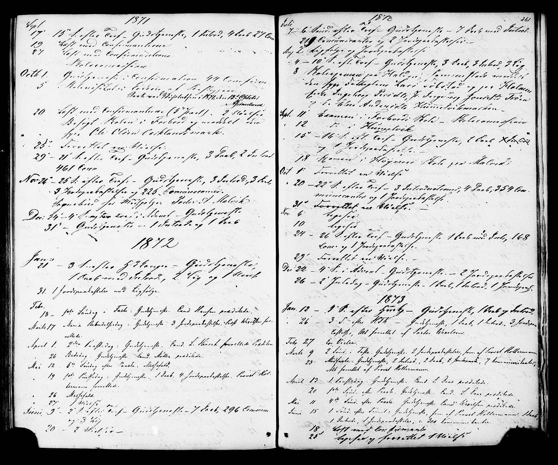 Ministerialprotokoller, klokkerbøker og fødselsregistre - Sør-Trøndelag, SAT/A-1456/616/L0409: Ministerialbok nr. 616A06, 1865-1877, s. 261