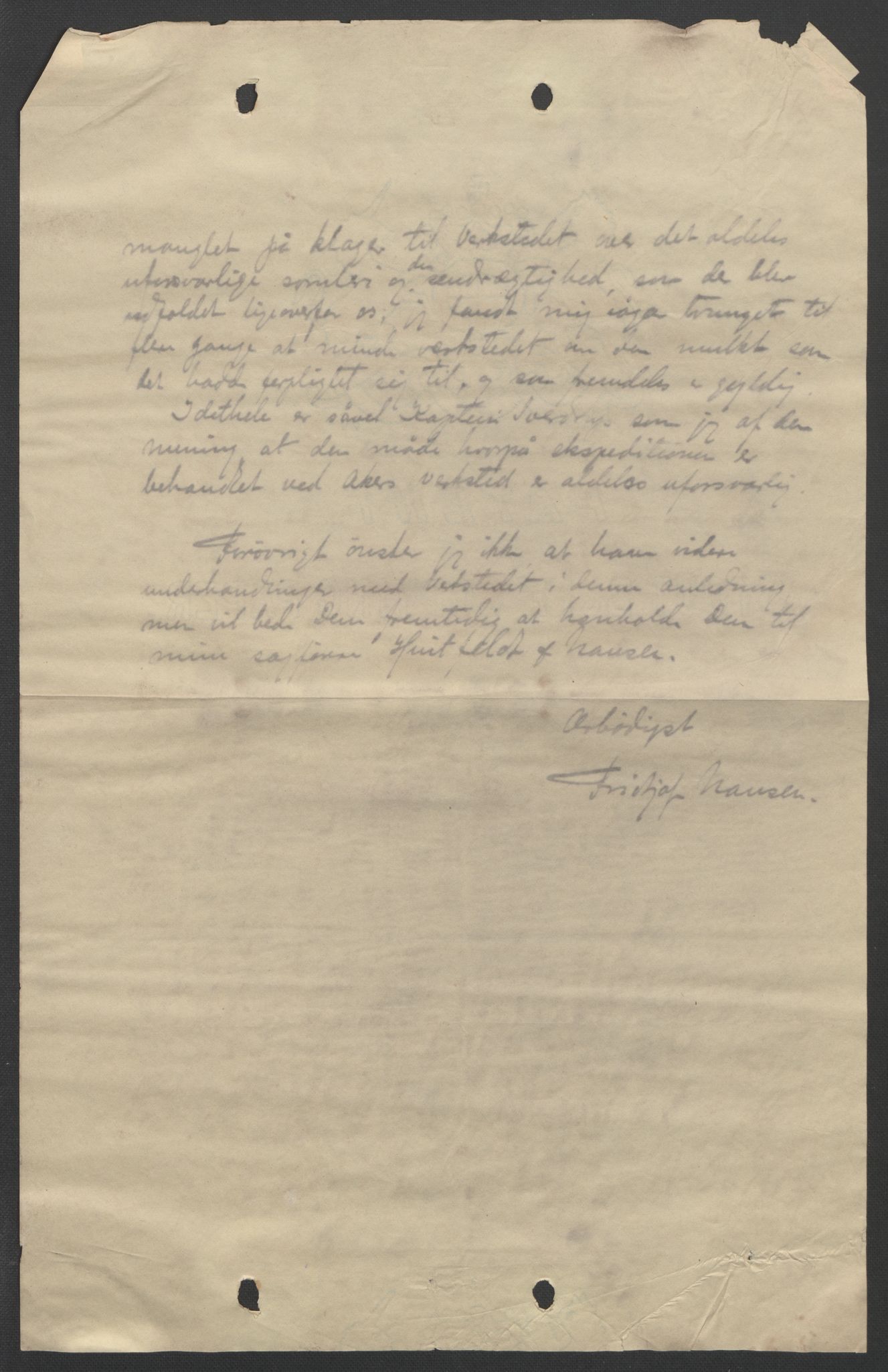 Arbeidskomitéen for Fridtjof Nansens polarekspedisjon, AV/RA-PA-0061/D/L0003/0002: Innk. brev og telegrammer vedr. proviant og utrustning / Utrustningen m.m. - korrespondanse, 1893, s. 7