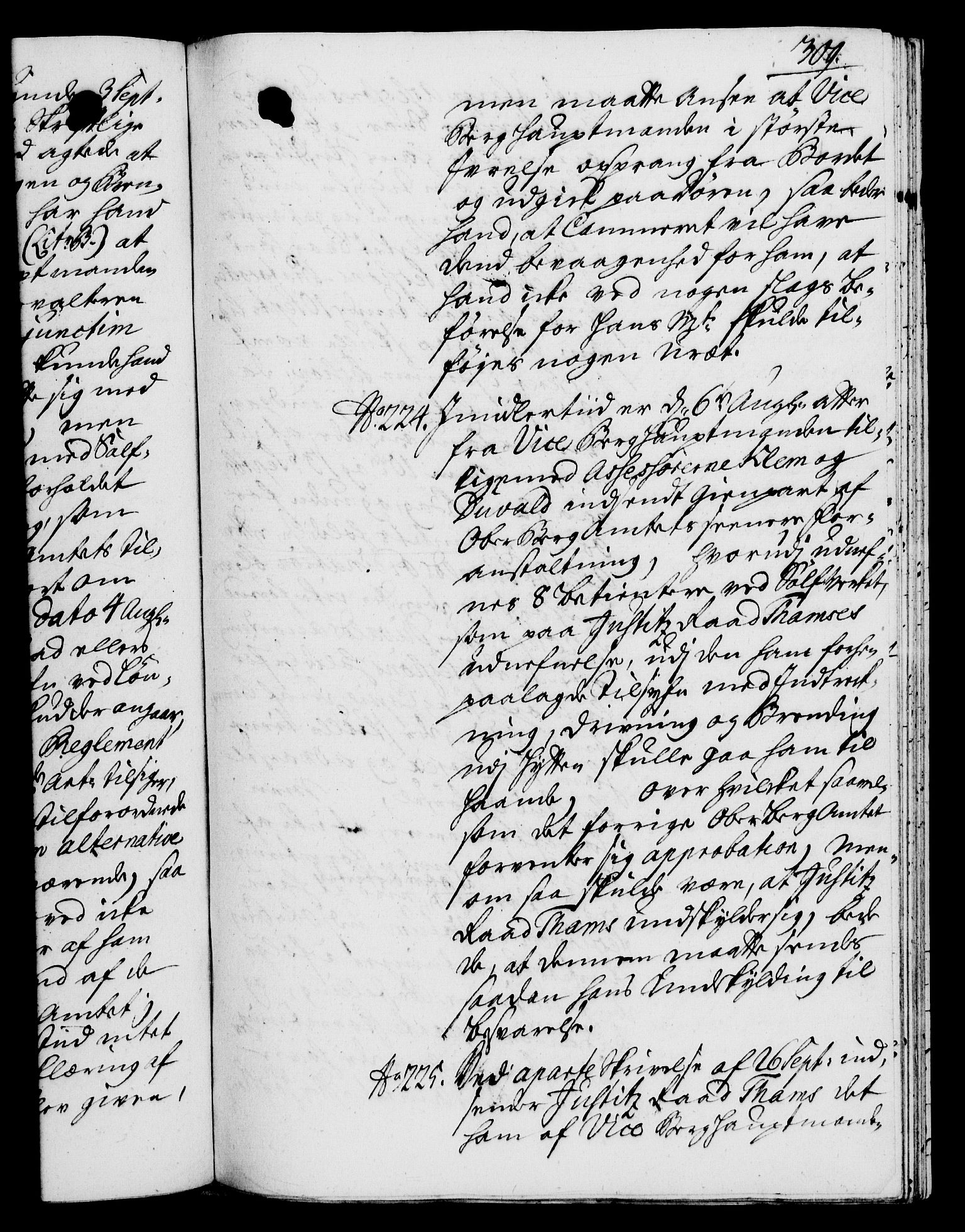 Rentekammeret, Kammerkanselliet, RA/EA-3111/G/Gh/Gha/L0020: Norsk ekstraktmemorialprotokoll (merket RK 53.65), 1738-1739, s. 309