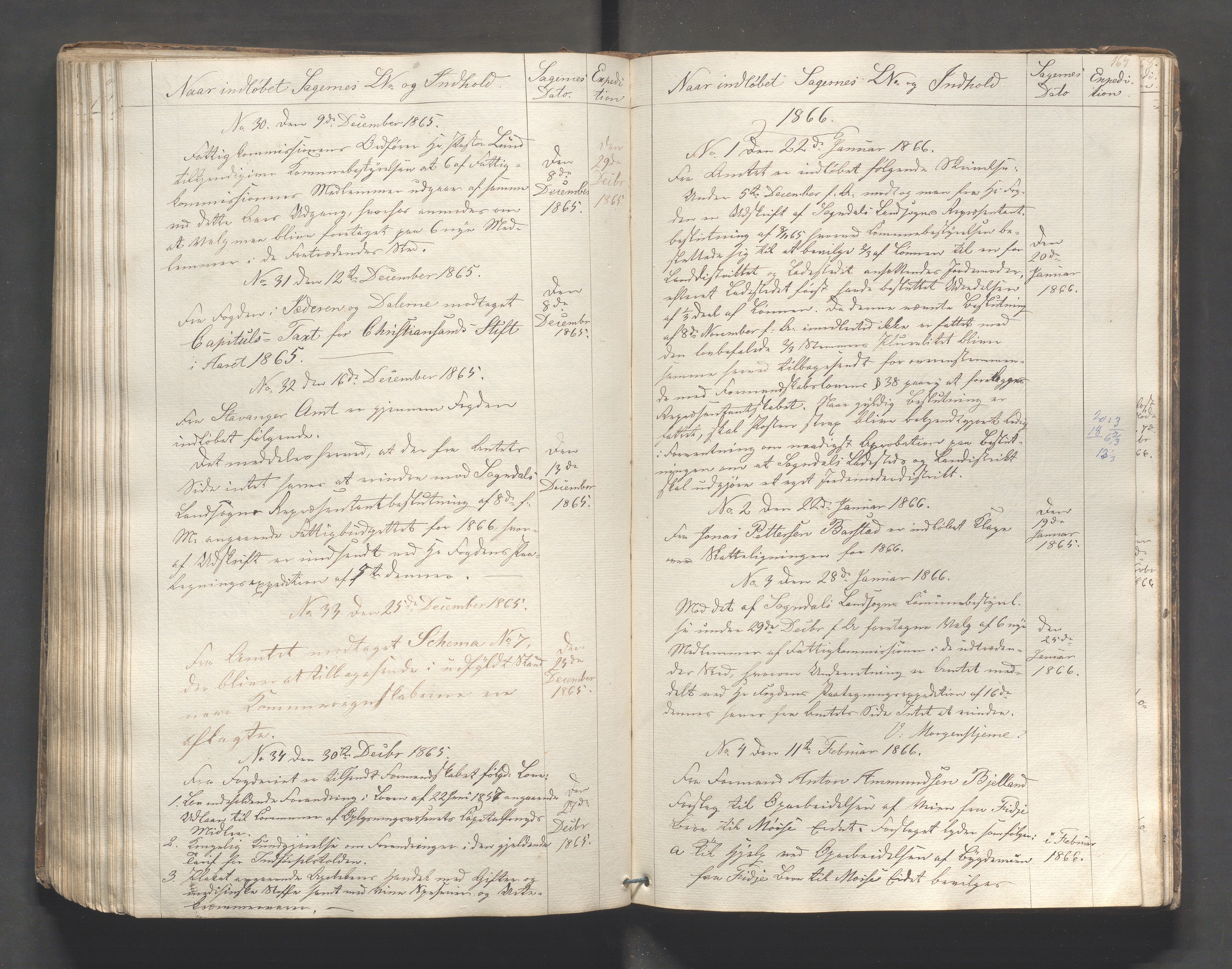 Sokndal kommune - Formannskapet/Sentraladministrasjonen, IKAR/K-101099/C/Ca/L0001: Journal, 1837-1873, s. 165