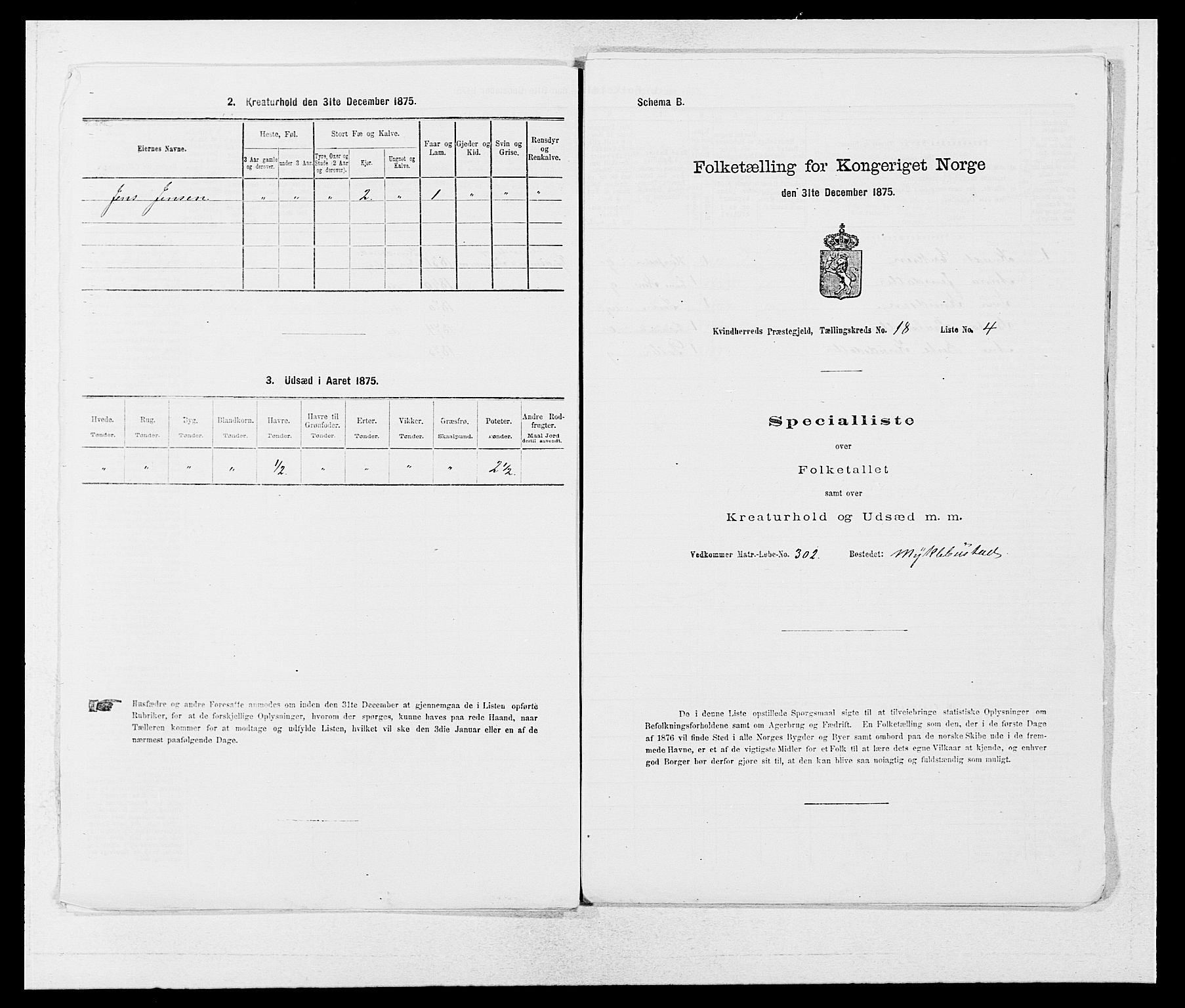 SAB, Folketelling 1875 for 1224P Kvinnherad prestegjeld, 1875, s. 1109