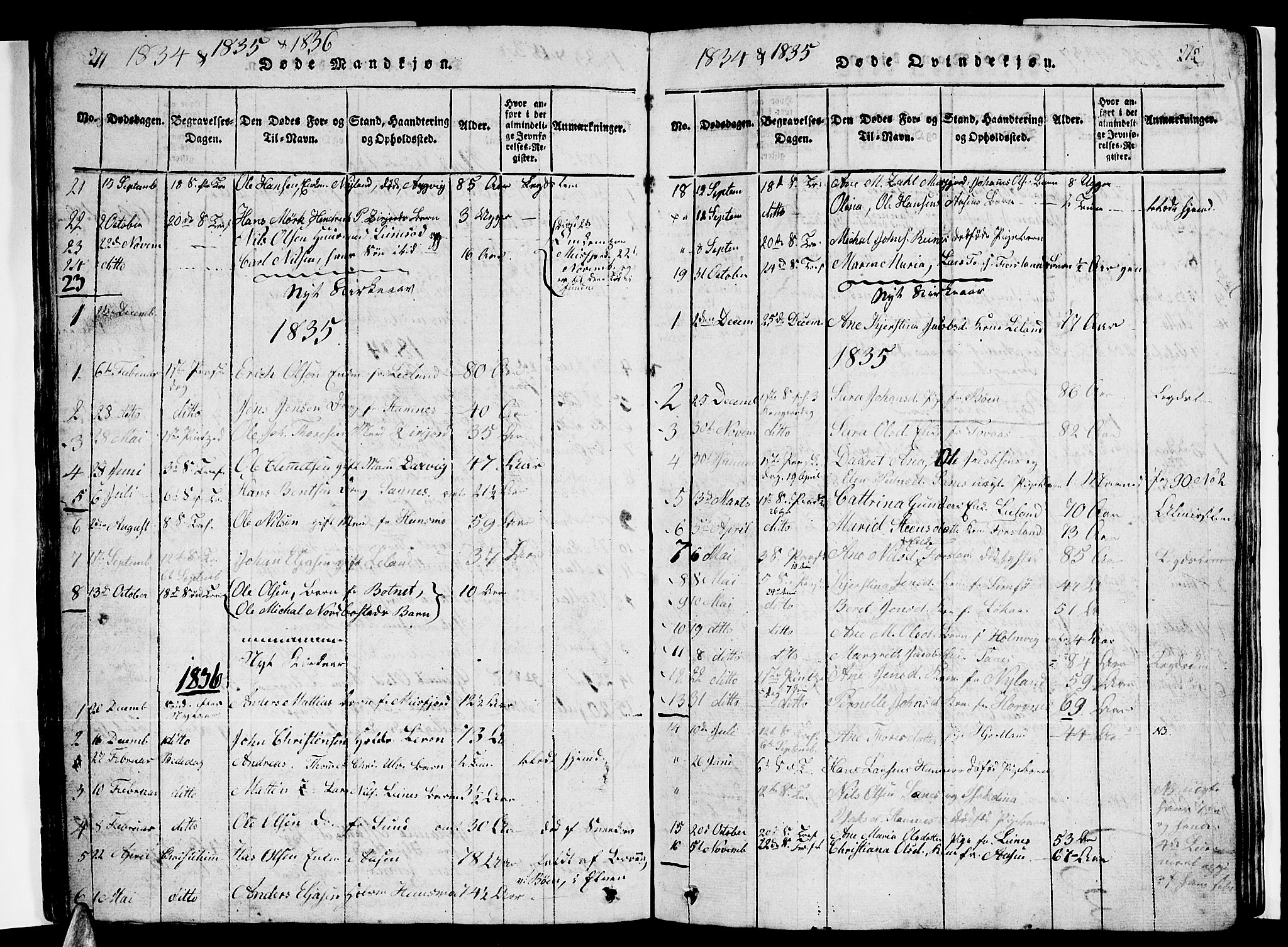 Ministerialprotokoller, klokkerbøker og fødselsregistre - Nordland, AV/SAT-A-1459/831/L0474: Klokkerbok nr. 831C01, 1820-1850, s. 211-212