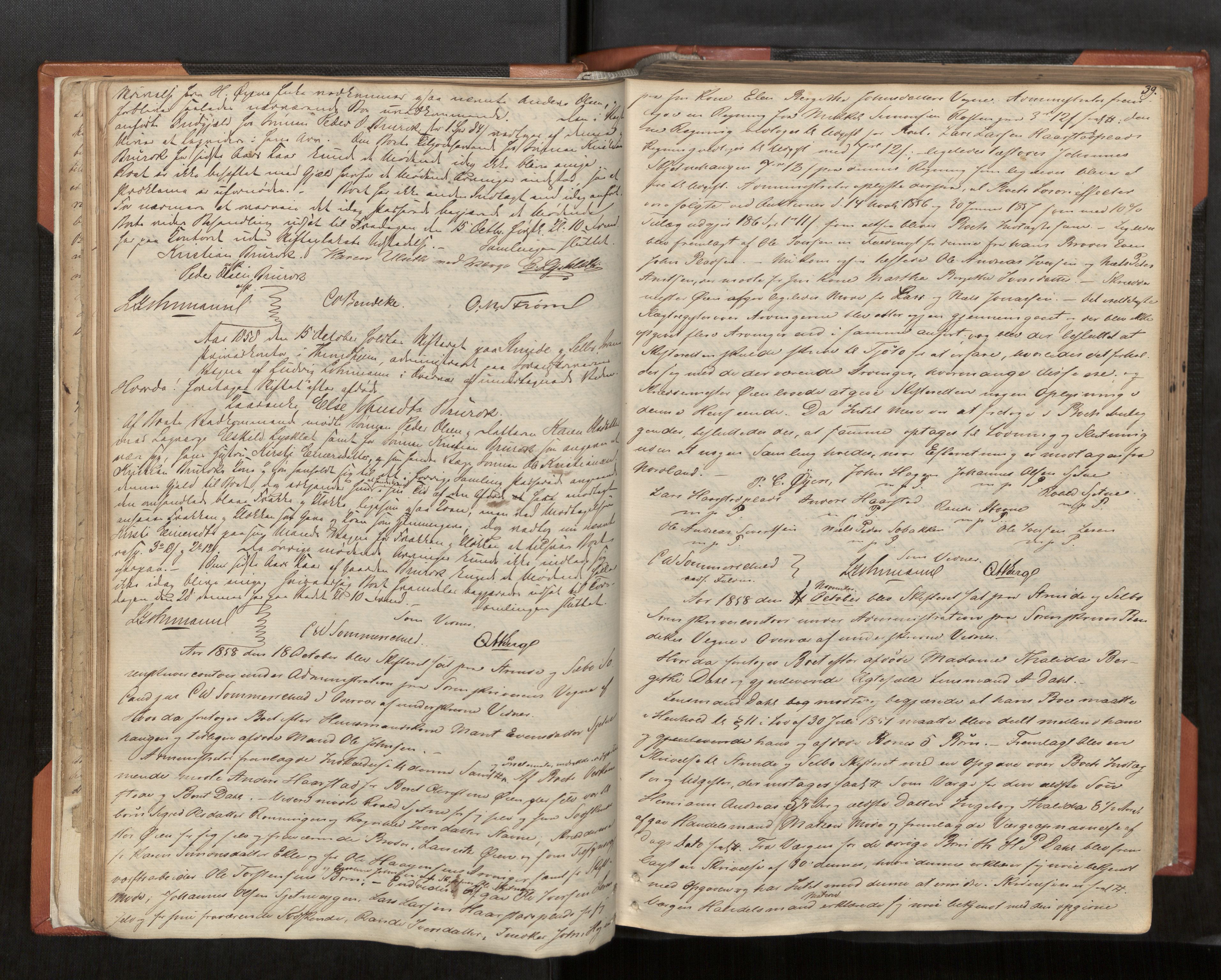 Strinda og Selbu sorenskriveri, AV/SAT-A-0015/3/3B/L0003: Skifteforhandlingsprot. 3 3, 1856-1874, s. 39