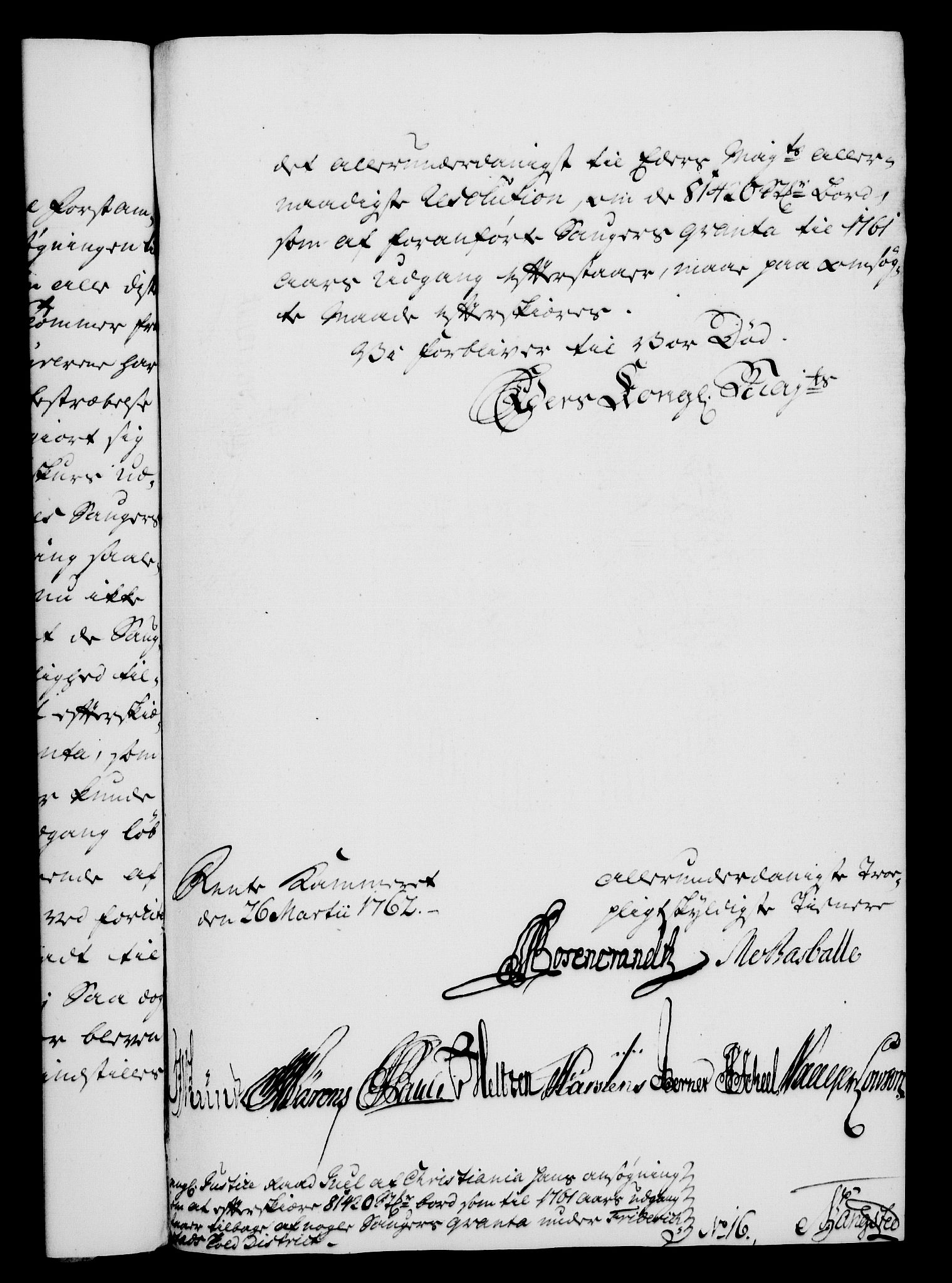 Rentekammeret, Kammerkanselliet, RA/EA-3111/G/Gf/Gfa/L0044: Norsk relasjons- og resolusjonsprotokoll (merket RK 52.44), 1762, s. 159
