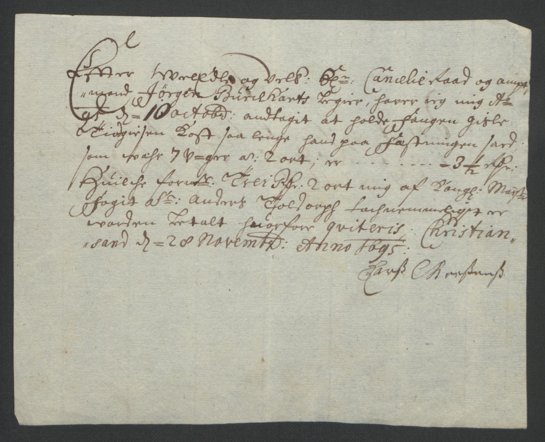 Rentekammeret inntil 1814, Reviderte regnskaper, Fogderegnskap, AV/RA-EA-4092/R43/L2545: Fogderegnskap Lista og Mandal, 1694-1695, s. 357