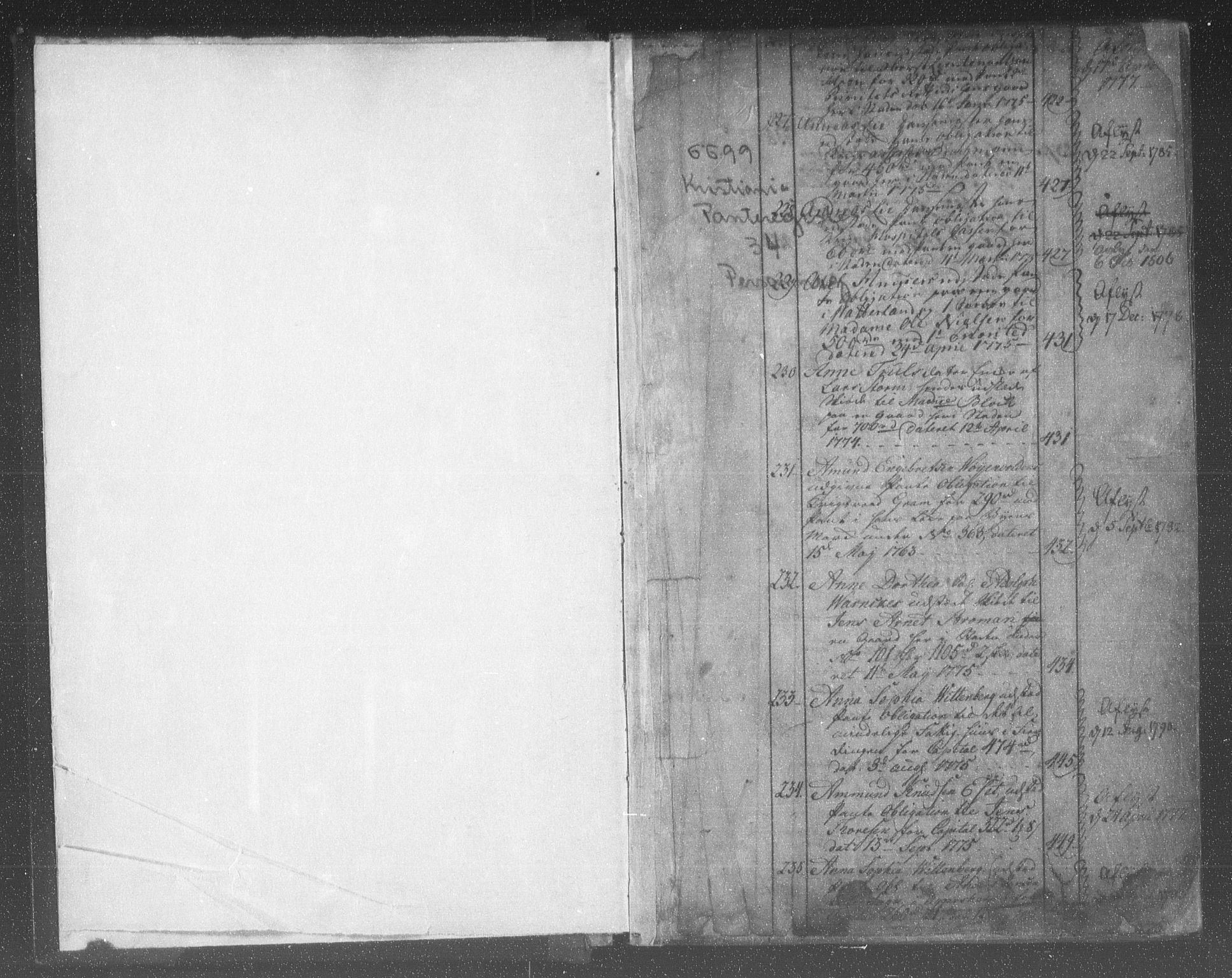 Christiania byfogd, AV/SAO-A-11543/G/Ga/Gaa/Gaaa/L0012: Panteregister nr. I 12, 1764-1789, s. 23