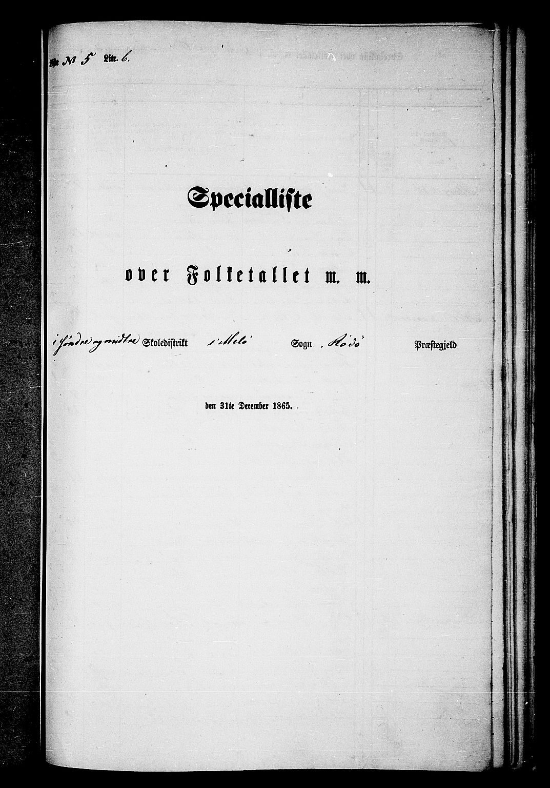 RA, Folketelling 1865 for 1836P Rødøy prestegjeld, 1865, s. 106