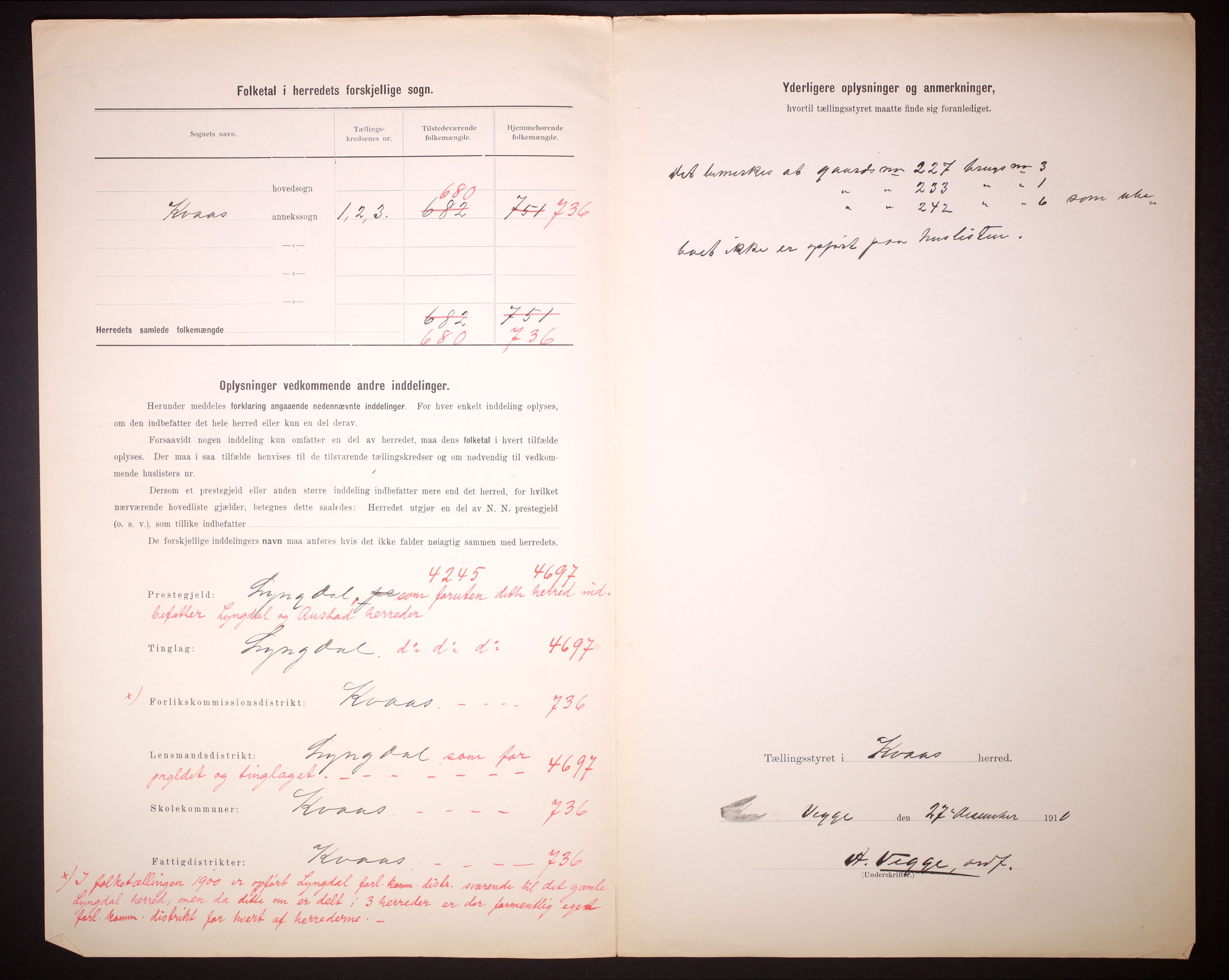 RA, Folketelling 1910 for 1033 Kvås herred, 1910, s. 3