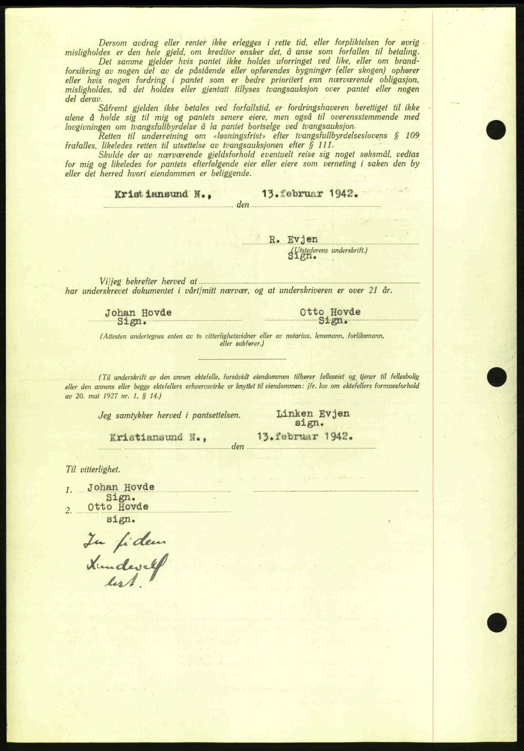 Kristiansund byfogd, AV/SAT-A-4587/A/27: Pantebok nr. 35, 1941-1942, Dagboknr: 304/1942