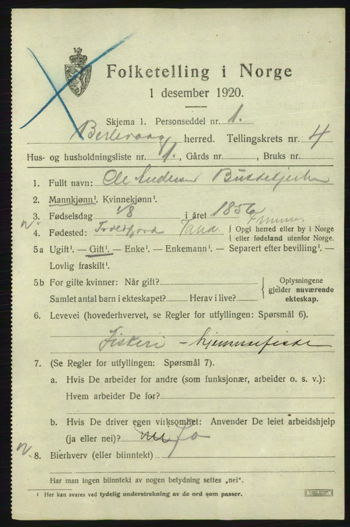 SATØ, Folketelling 1920 for 2024 Berlevåg herred, 1920, s. 2477