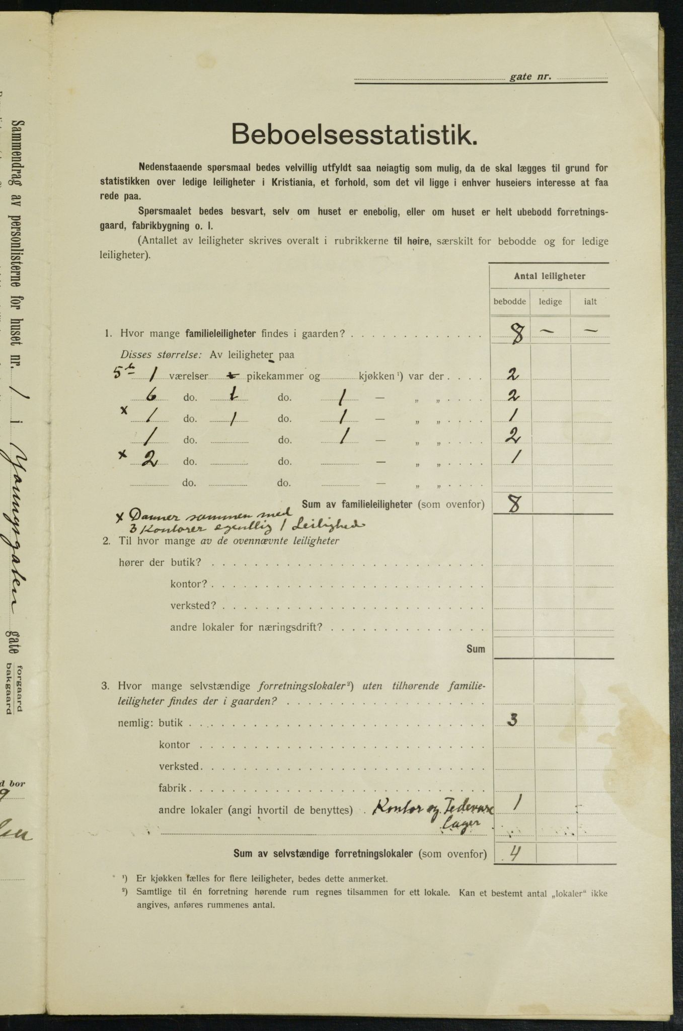 OBA, Kommunal folketelling 1.2.1913 for Kristiania, 1913, s. 128405