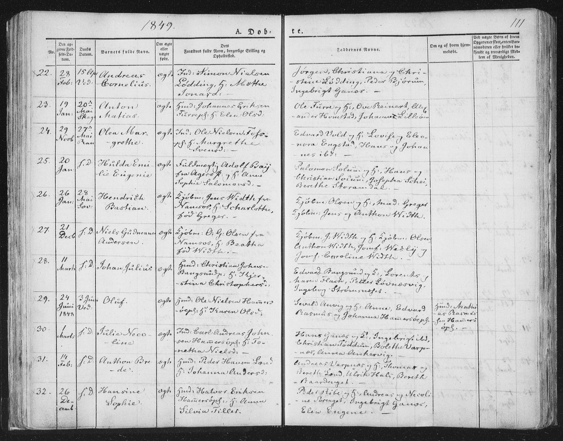Ministerialprotokoller, klokkerbøker og fødselsregistre - Nord-Trøndelag, SAT/A-1458/764/L0551: Ministerialbok nr. 764A07a, 1824-1864, s. 111