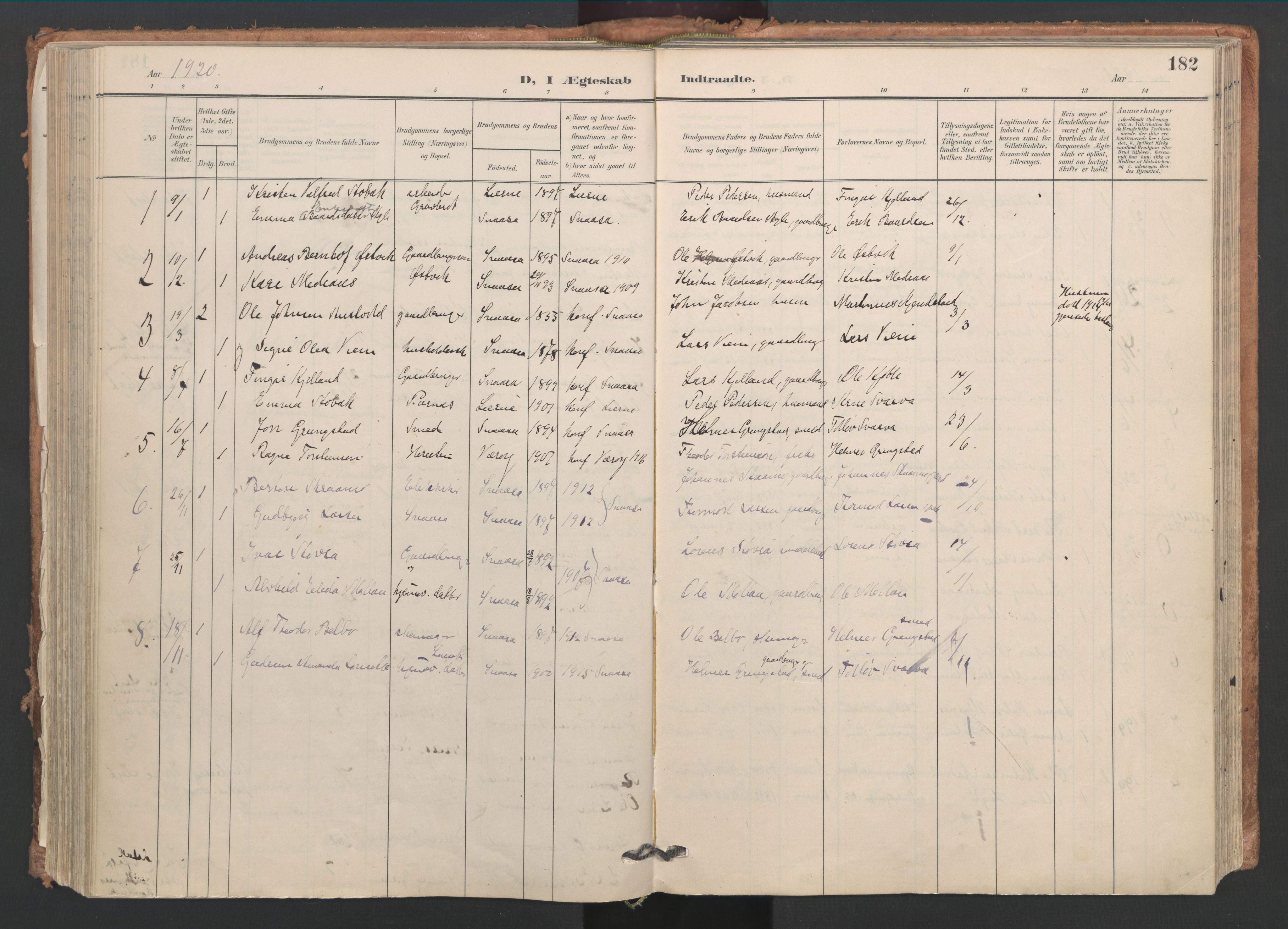 Ministerialprotokoller, klokkerbøker og fødselsregistre - Nord-Trøndelag, AV/SAT-A-1458/749/L0477: Ministerialbok nr. 749A11, 1902-1927, s. 182