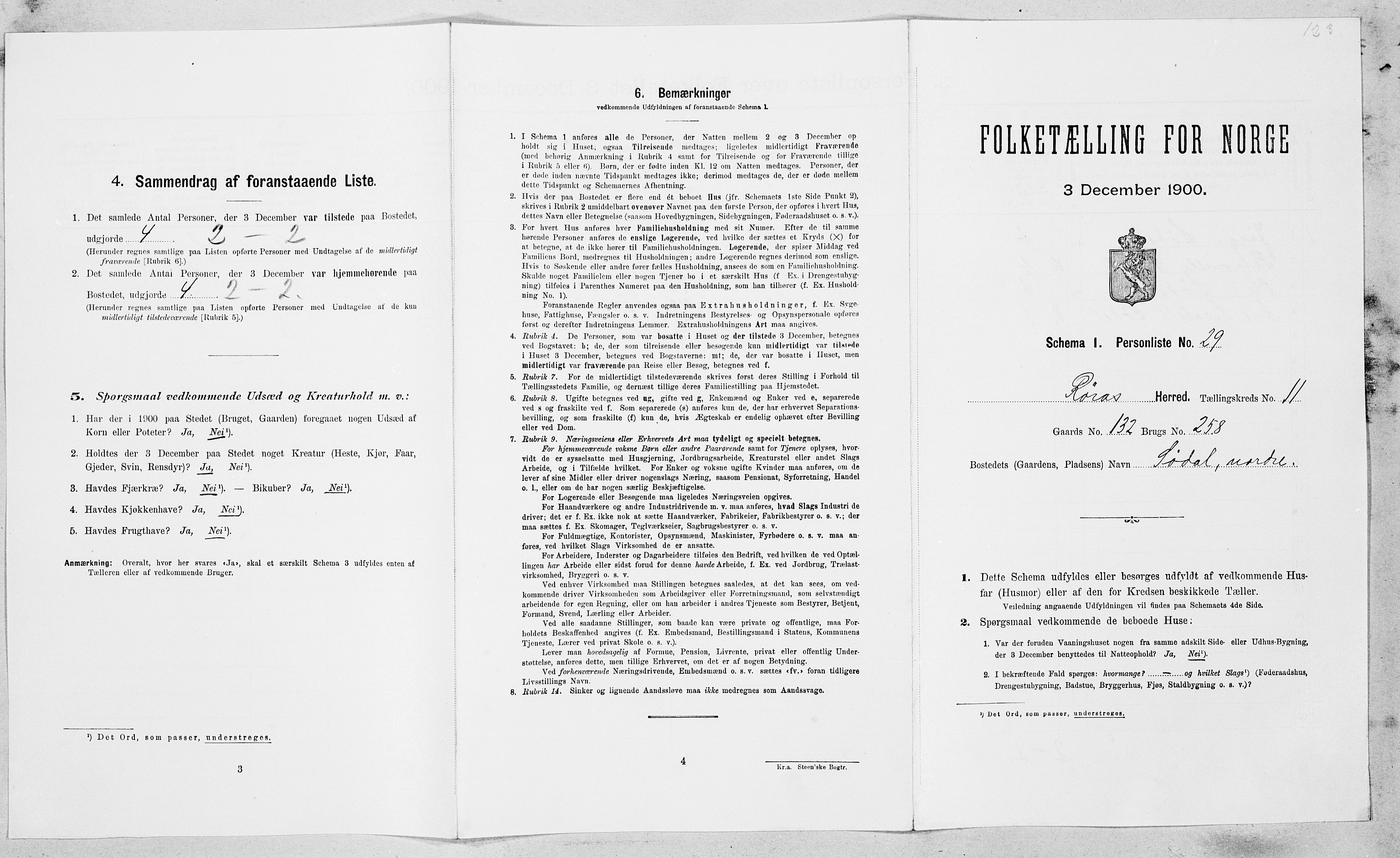 SAT, Folketelling 1900 for 1640 Røros herred, 1900, s. 1201