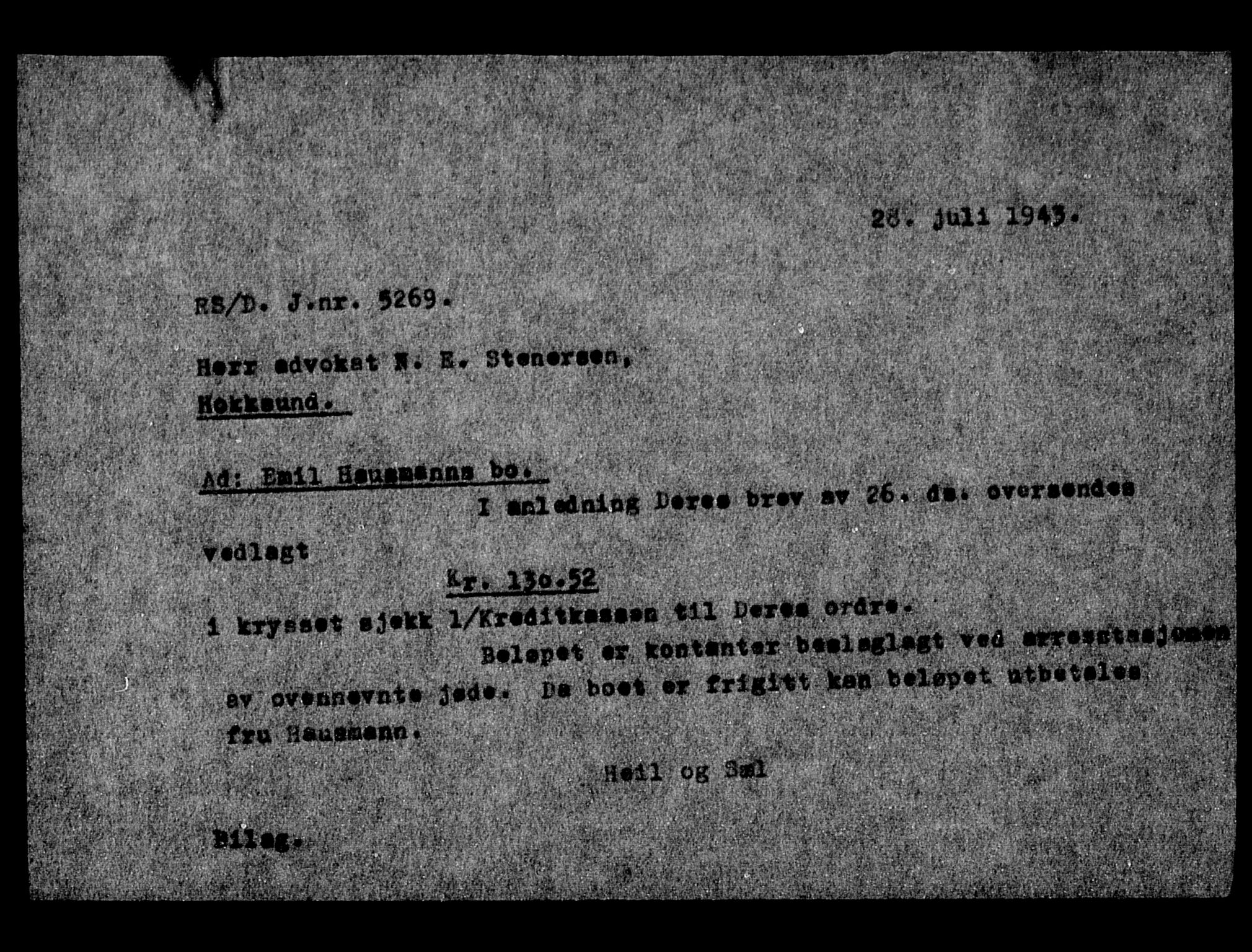 Justisdepartementet, Tilbakeføringskontoret for inndratte formuer, AV/RA-S-1564/H/Hc/Hcd/L0999: --, 1945-1947, s. 22