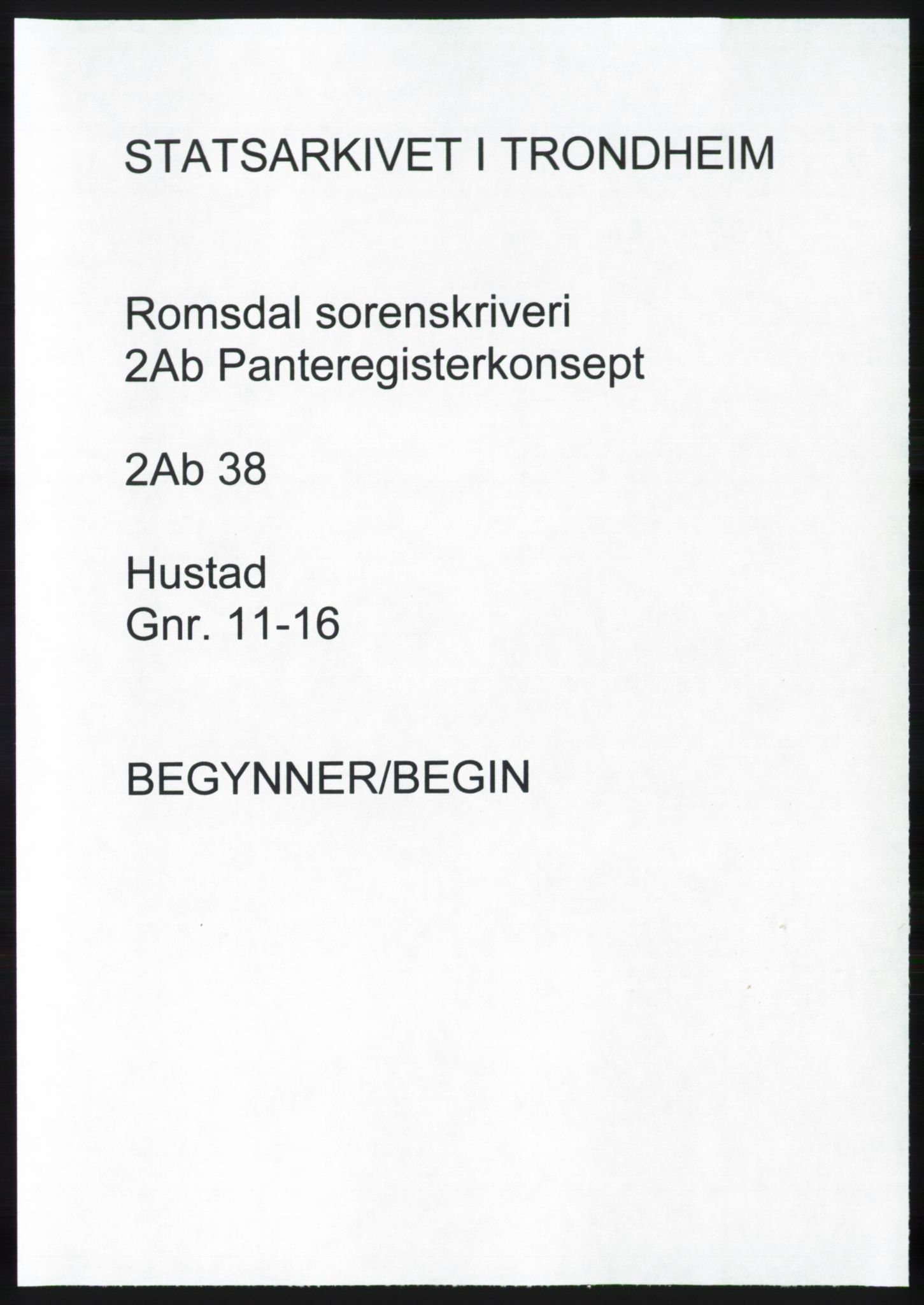 Romsdal sorenskriveri, SAT/A-4149/1/2/2Ab/L0038: Panteregister nr. 38