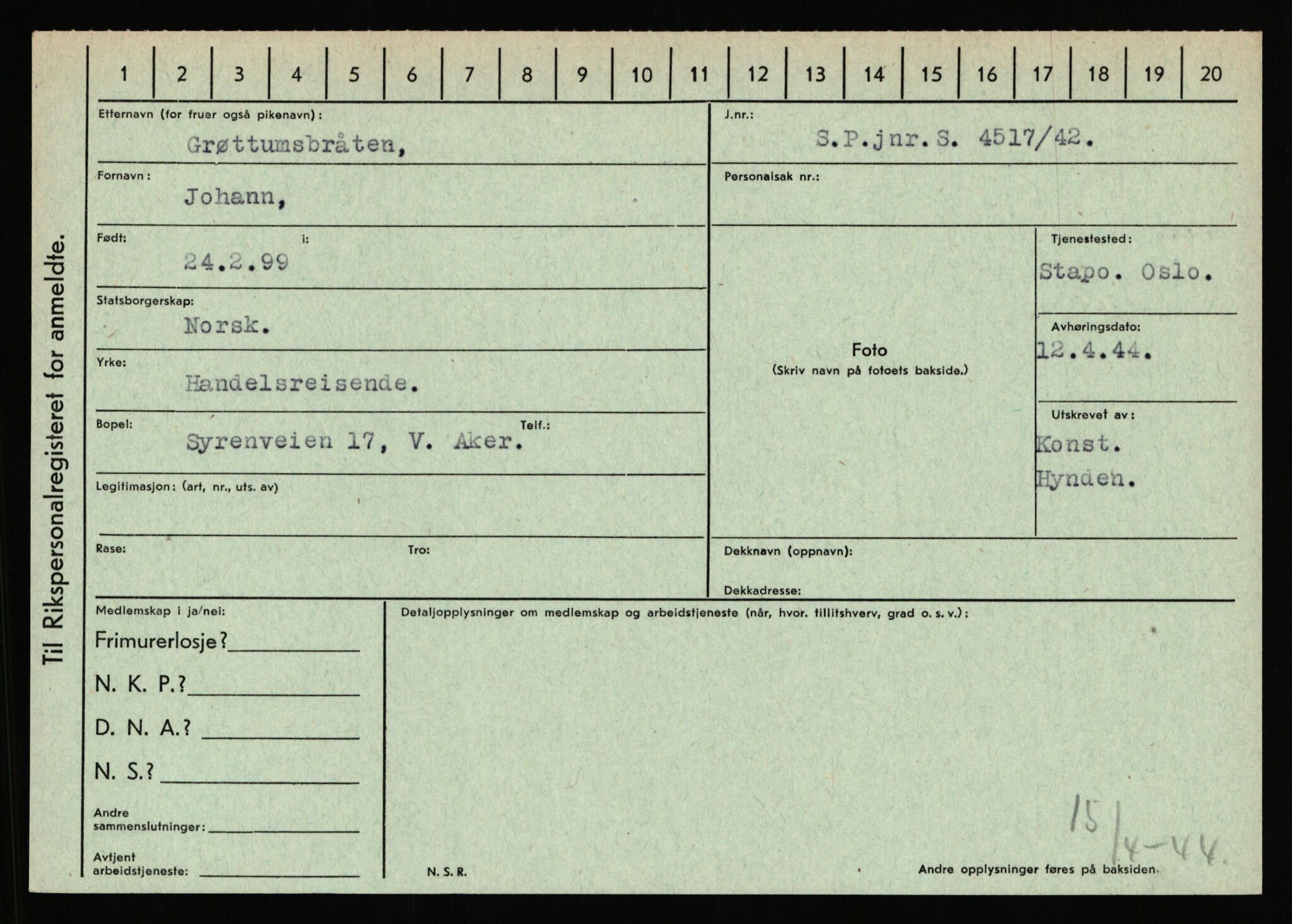 Statspolitiet - Hovedkontoret / Osloavdelingen, AV/RA-S-1329/C/Ca/L0005: Furali - Hamula, 1943-1945, s. 2436