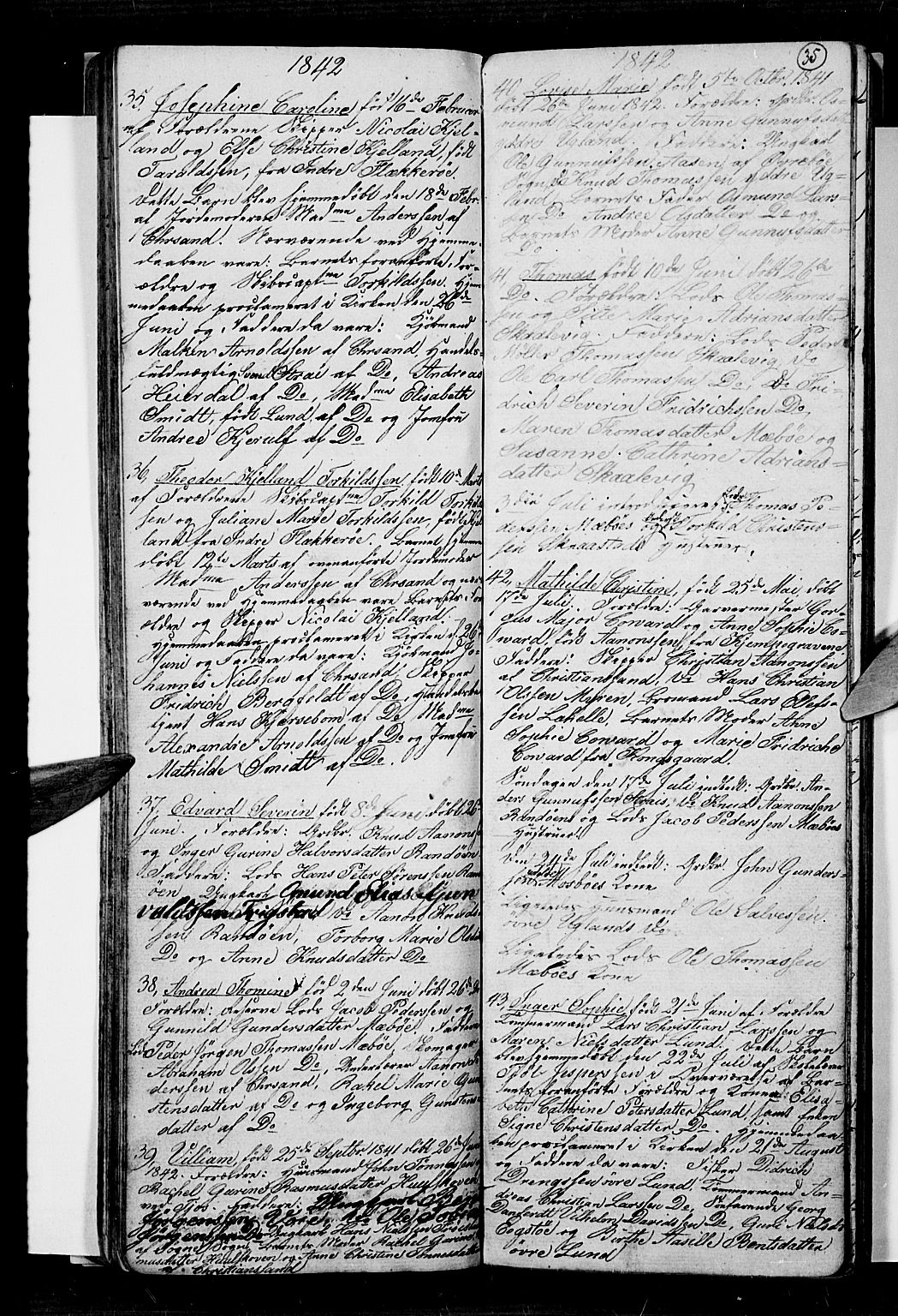 Oddernes sokneprestkontor, AV/SAK-1111-0033/F/Fb/Fba/L0004: Klokkerbok nr. B 4, 1837-1846, s. 35