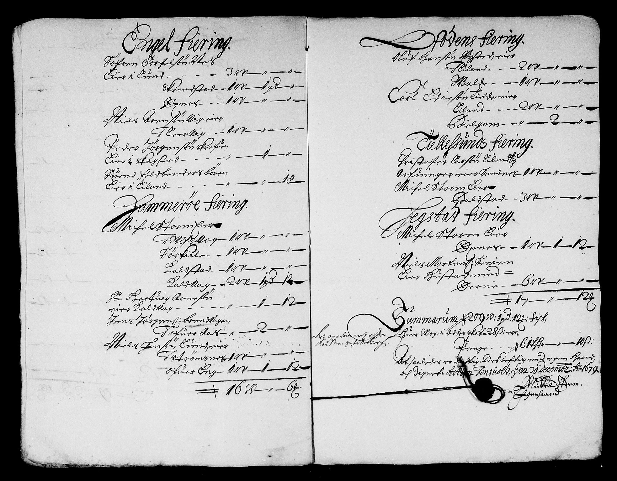 Rentekammeret inntil 1814, Reviderte regnskaper, Stiftamtstueregnskaper, Trondheim stiftamt og Nordland amt, AV/RA-EA-6044/R/Re/L0057: Trondheim stiftamt og Nordland amt, 1677-1679
