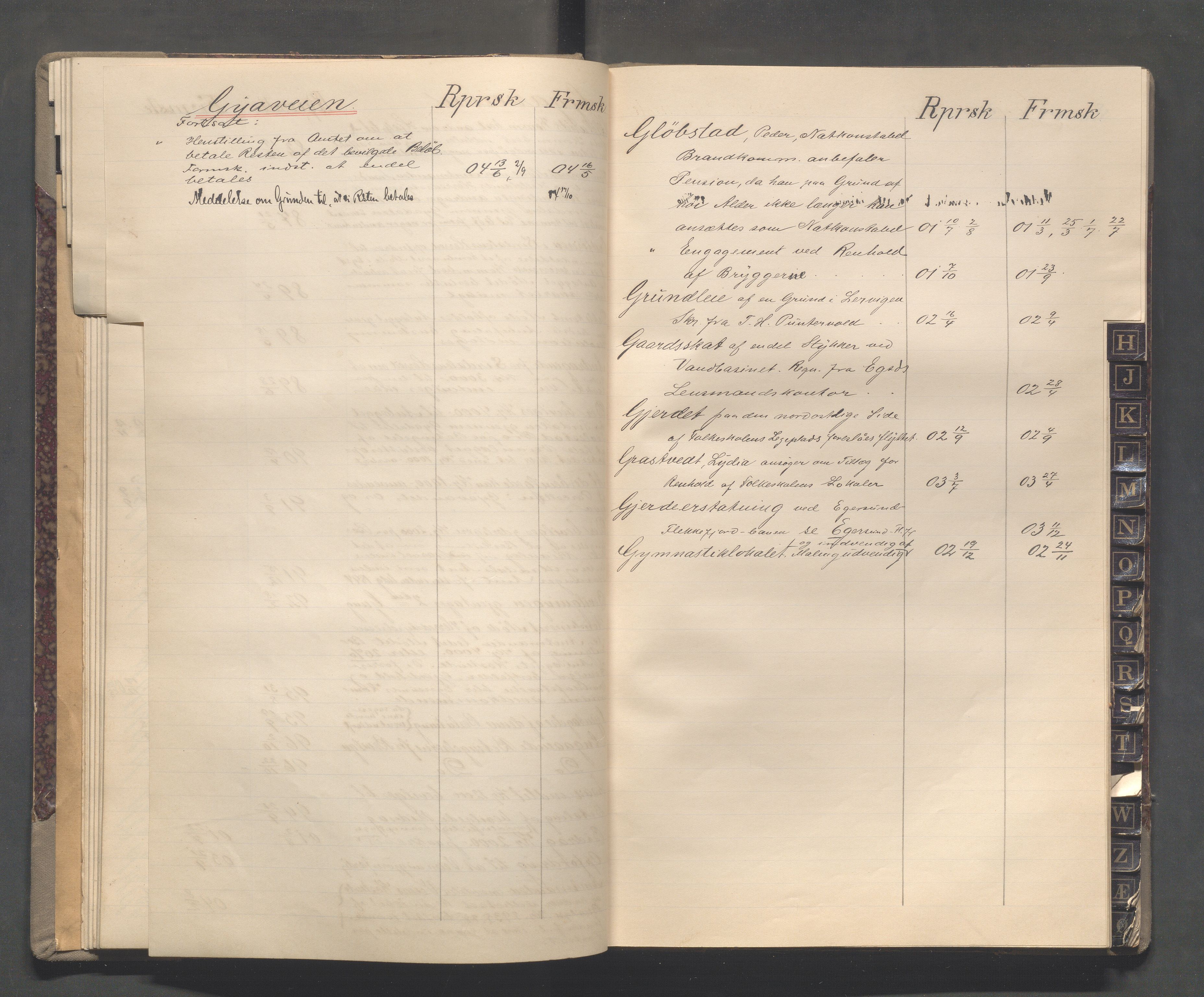 Egersund kommune (Ladested) - Formannskapet, IKAR/K-100502/C/Cb/L0001: Saksregister, 1880-1903, s. 43