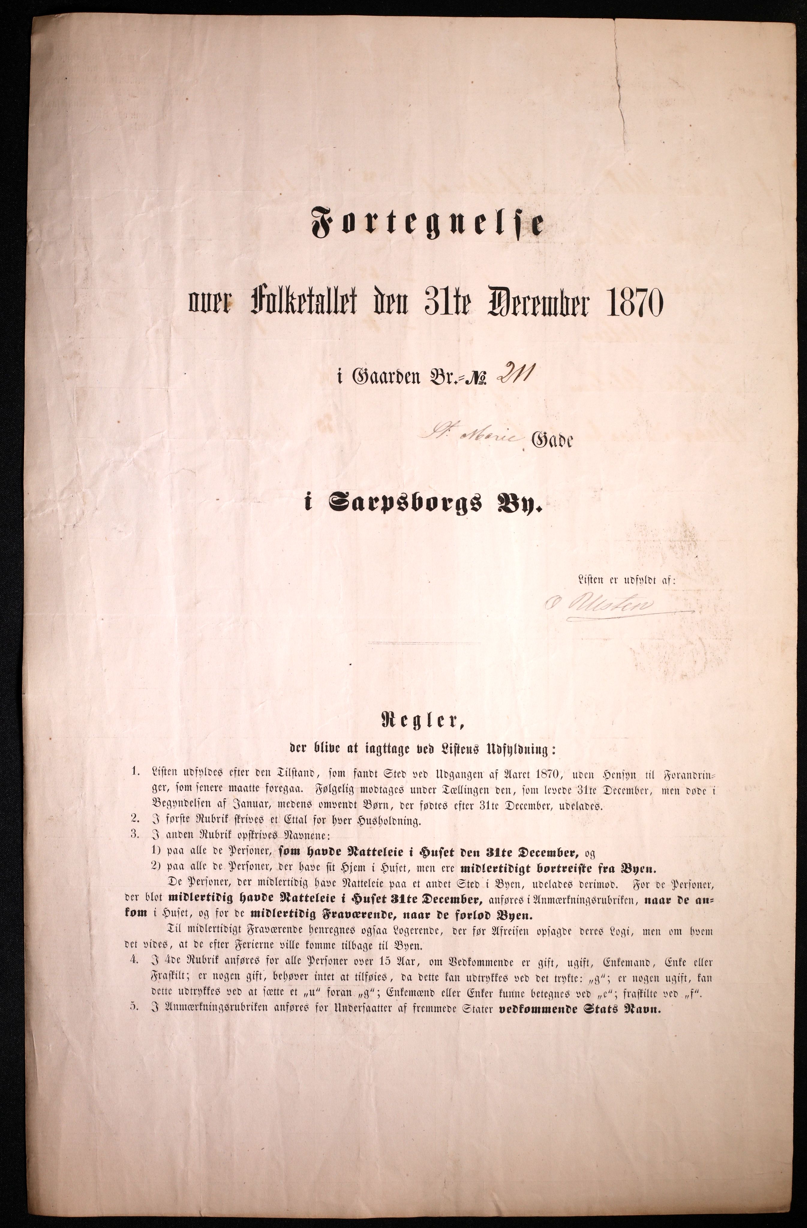 RA, Folketelling 1870 for 0102 Sarpsborg kjøpstad, 1870, s. 25