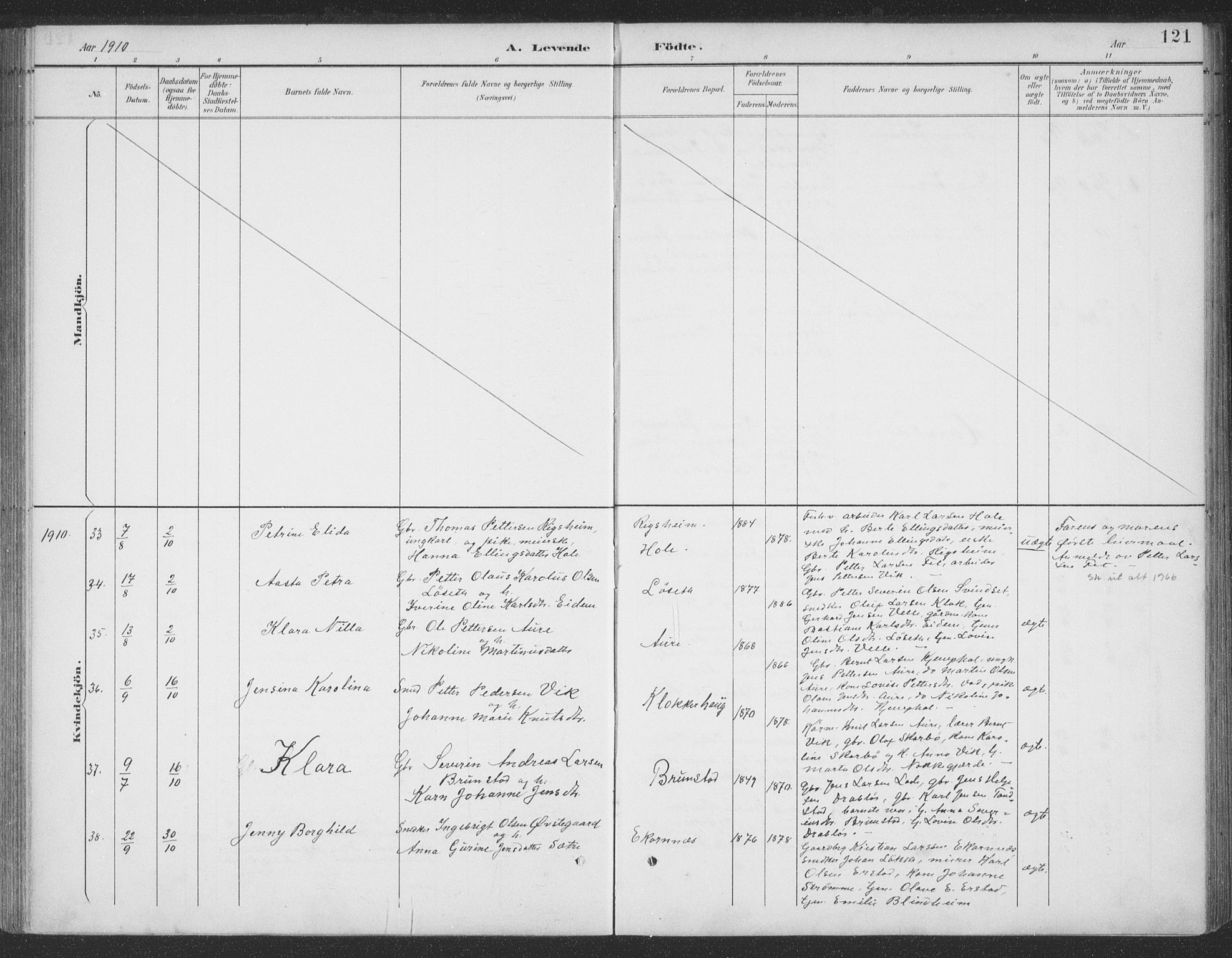 Ministerialprotokoller, klokkerbøker og fødselsregistre - Møre og Romsdal, SAT/A-1454/523/L0335: Ministerialbok nr. 523A02, 1891-1911, s. 121