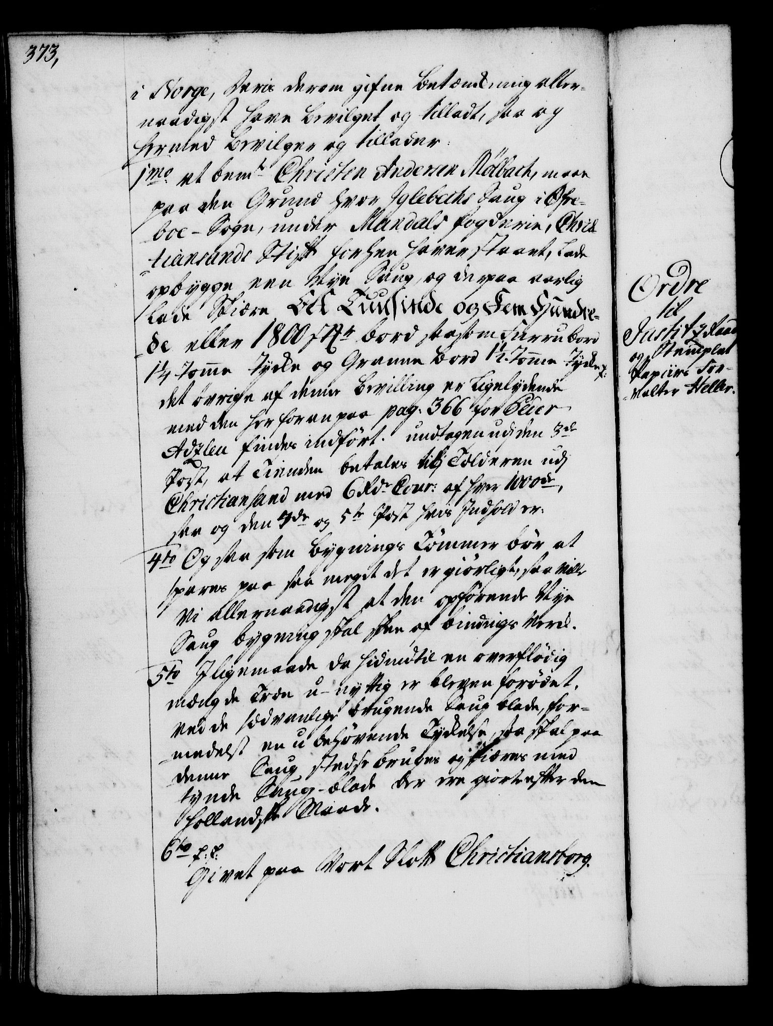 Rentekammeret, Kammerkanselliet, RA/EA-3111/G/Gg/Gga/L0005: Norsk ekspedisjonsprotokoll med register (merket RK 53.5), 1741-1749, s. 373