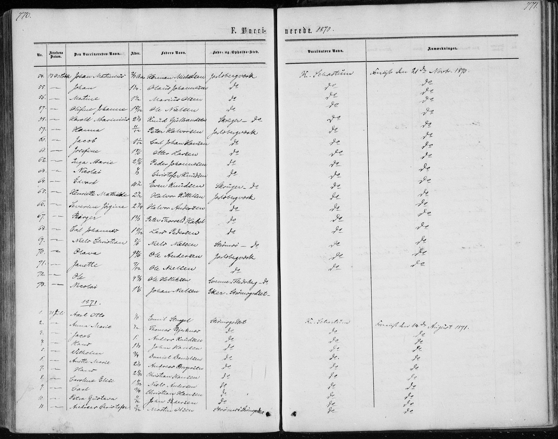 Skoger kirkebøker, SAKO/A-59/F/Fa/L0004: Ministerialbok nr. I 4, 1862-1872, s. 770-771