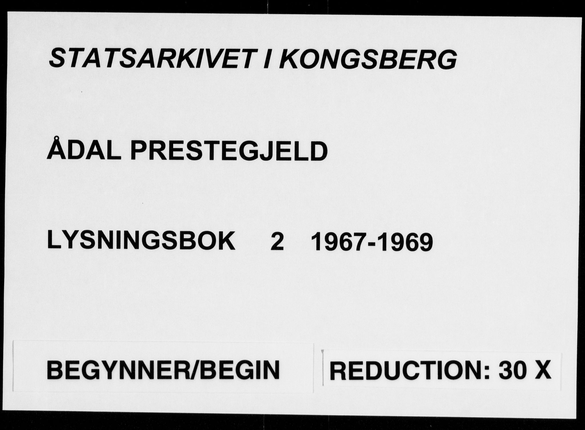 Ådal kirkebøker, AV/SAKO-A-248/H/Ha/L0002: Lysningsprotokoll nr. 2, 1967-1969