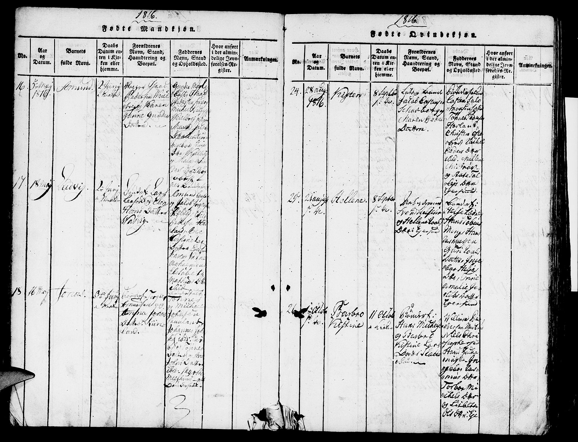 Eigersund sokneprestkontor, AV/SAST-A-101807/S08/L0007: Ministerialbok nr. A 7, 1815-1827