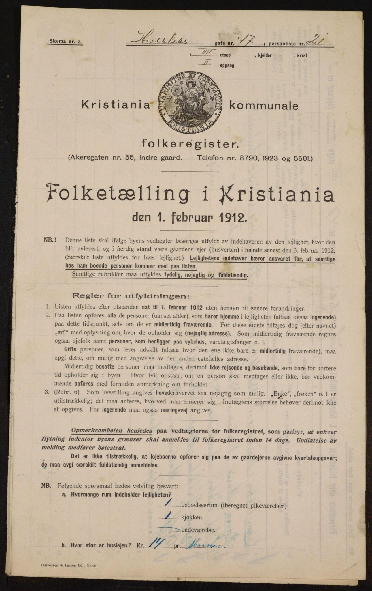 OBA, Kommunal folketelling 1.2.1912 for Kristiania, 1912, s. 40237