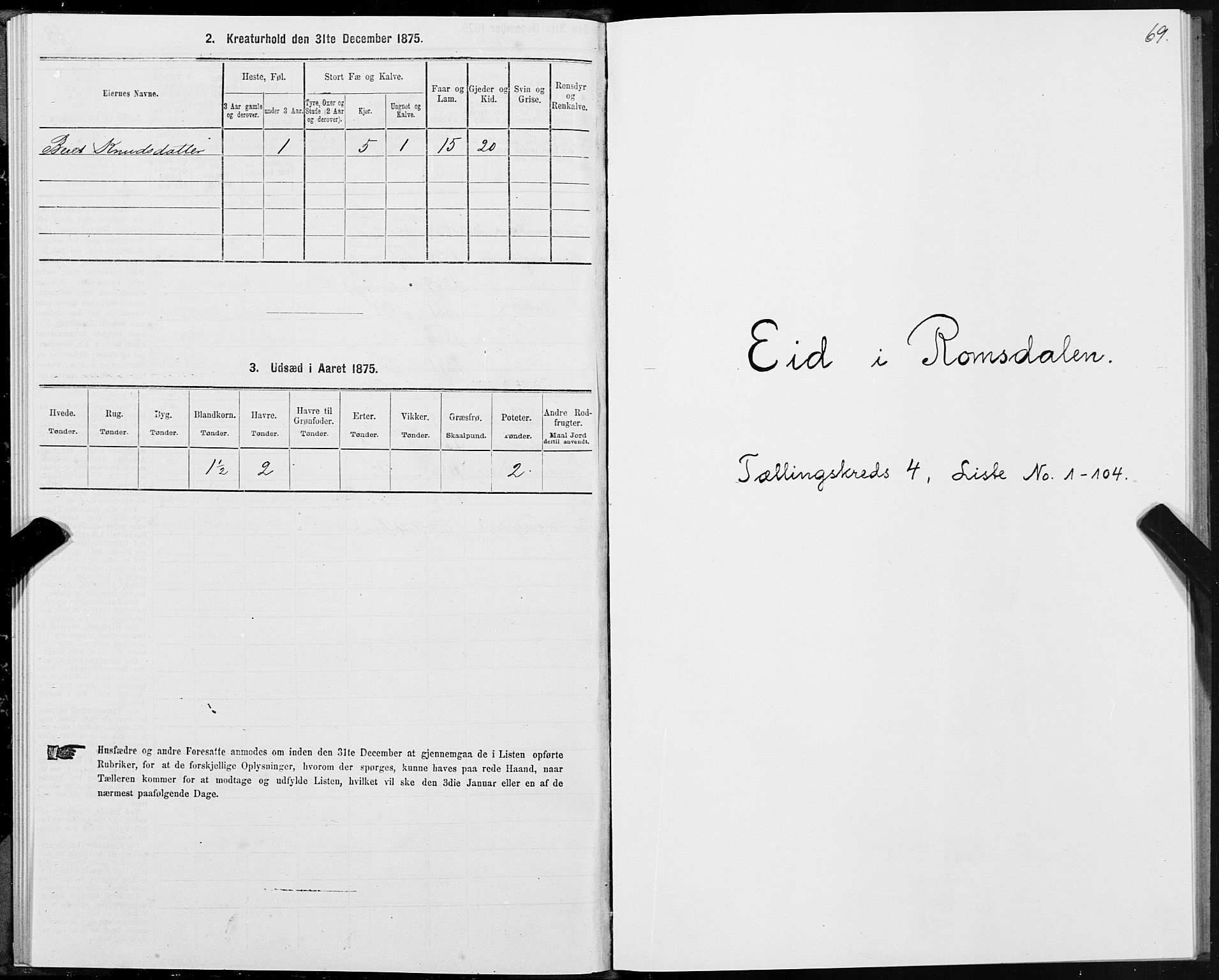 SAT, Folketelling 1875 for 1538P Eid prestegjeld, 1875, s. 2069