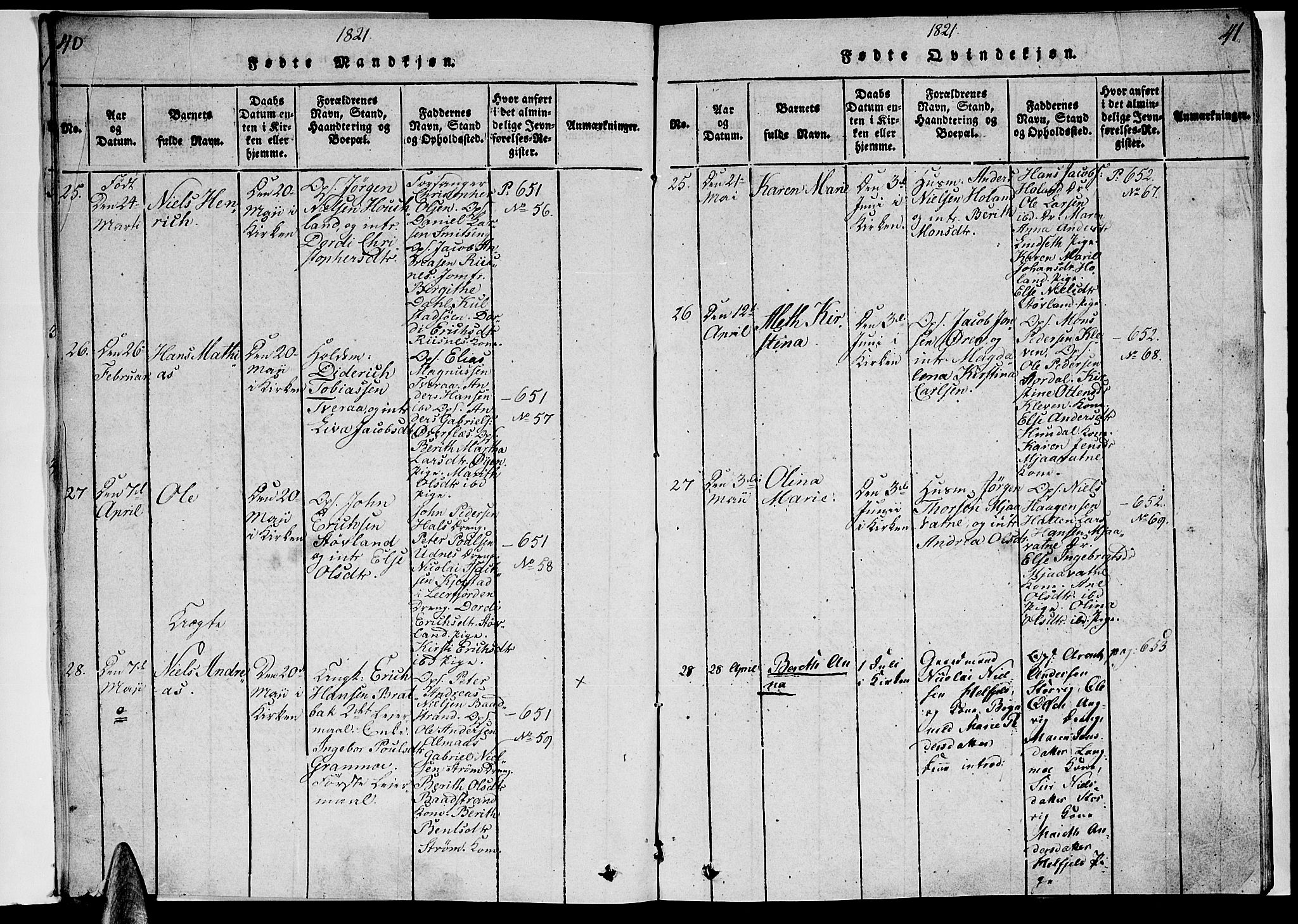 Ministerialprotokoller, klokkerbøker og fødselsregistre - Nordland, AV/SAT-A-1459/820/L0288: Ministerialbok nr. 820A09, 1820-1825, s. 40-41