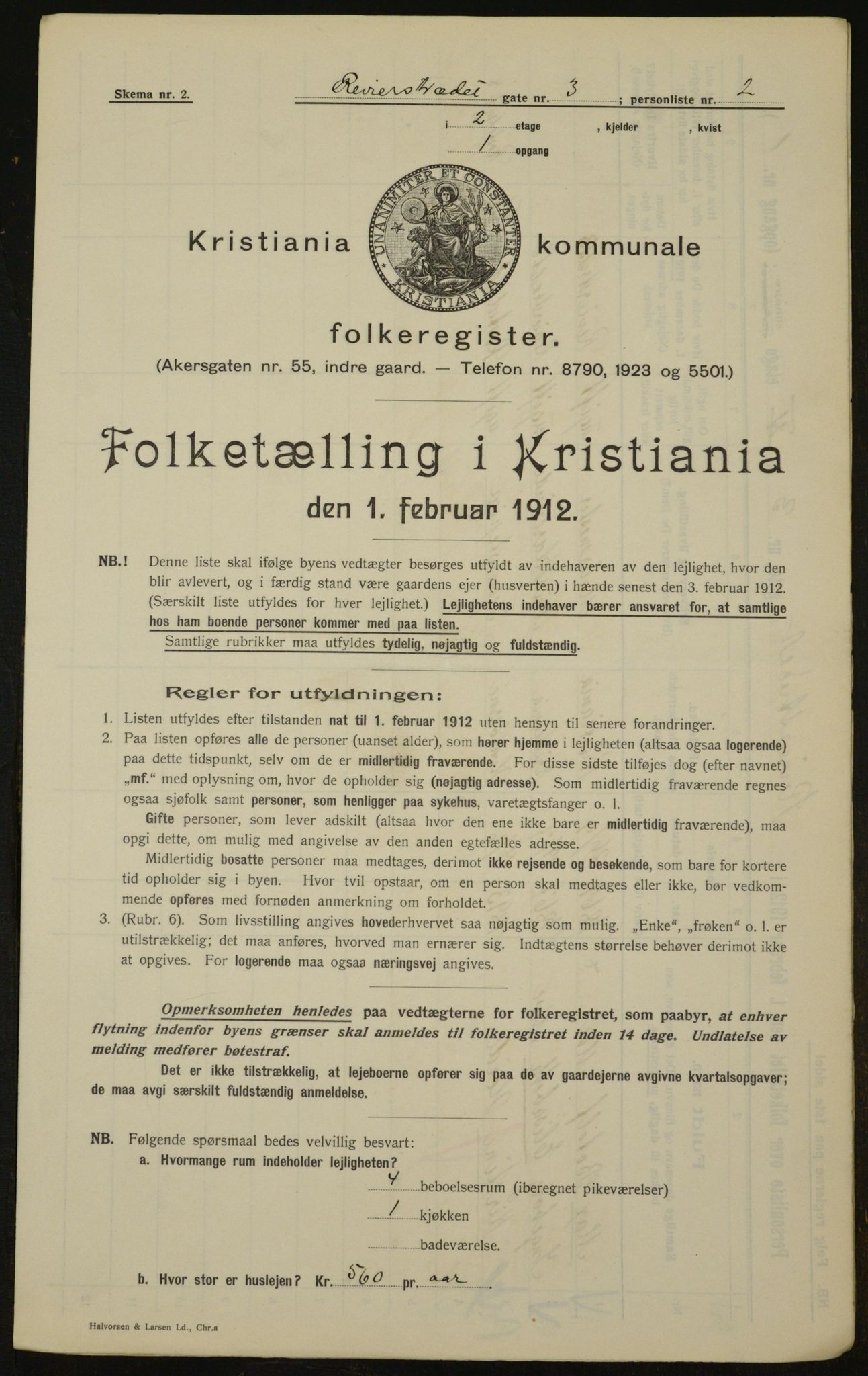 OBA, Kommunal folketelling 1.2.1912 for Kristiania, 1912, s. 83064