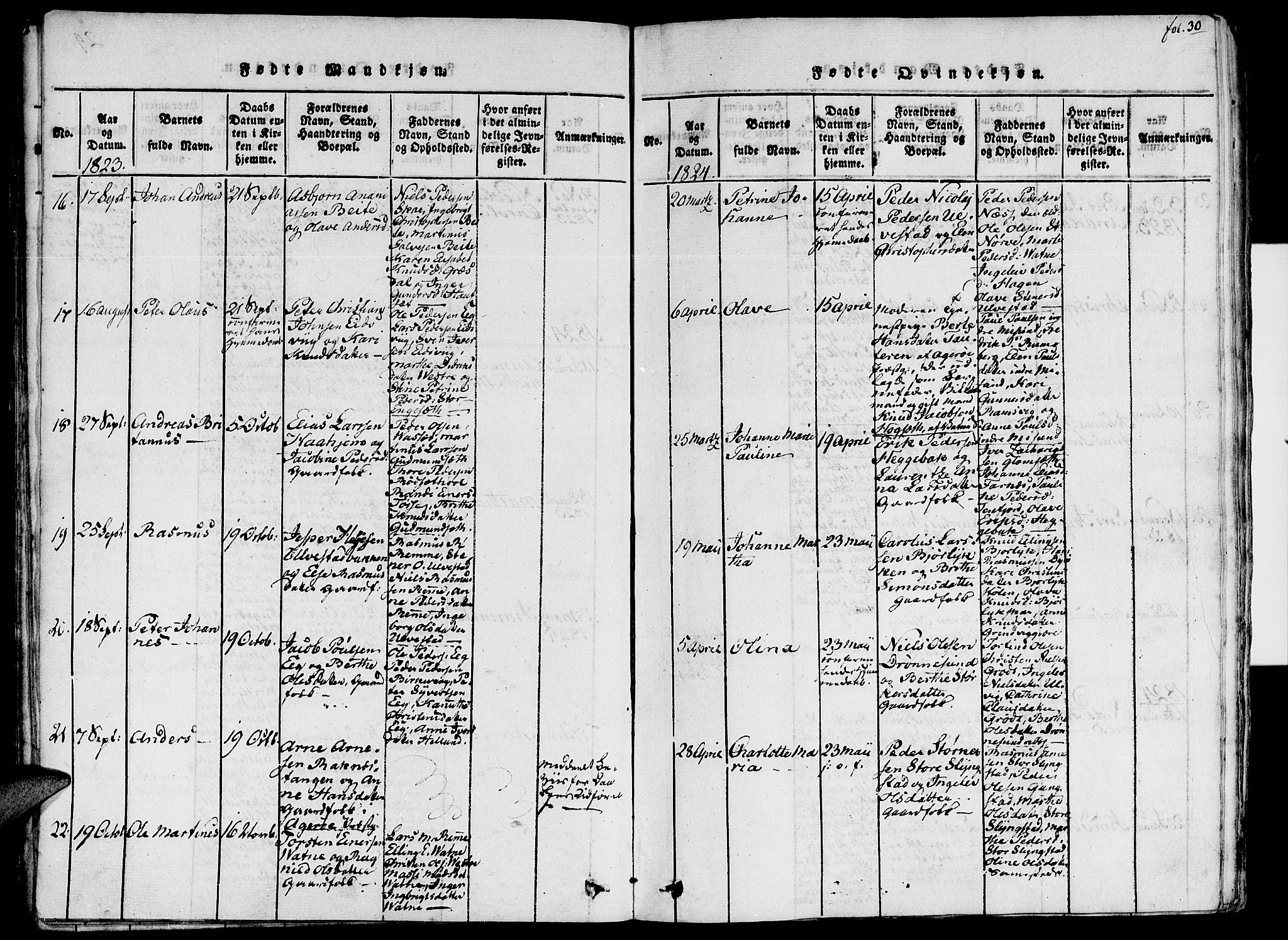 Ministerialprotokoller, klokkerbøker og fødselsregistre - Møre og Romsdal, SAT/A-1454/524/L0351: Ministerialbok nr. 524A03, 1816-1838, s. 30