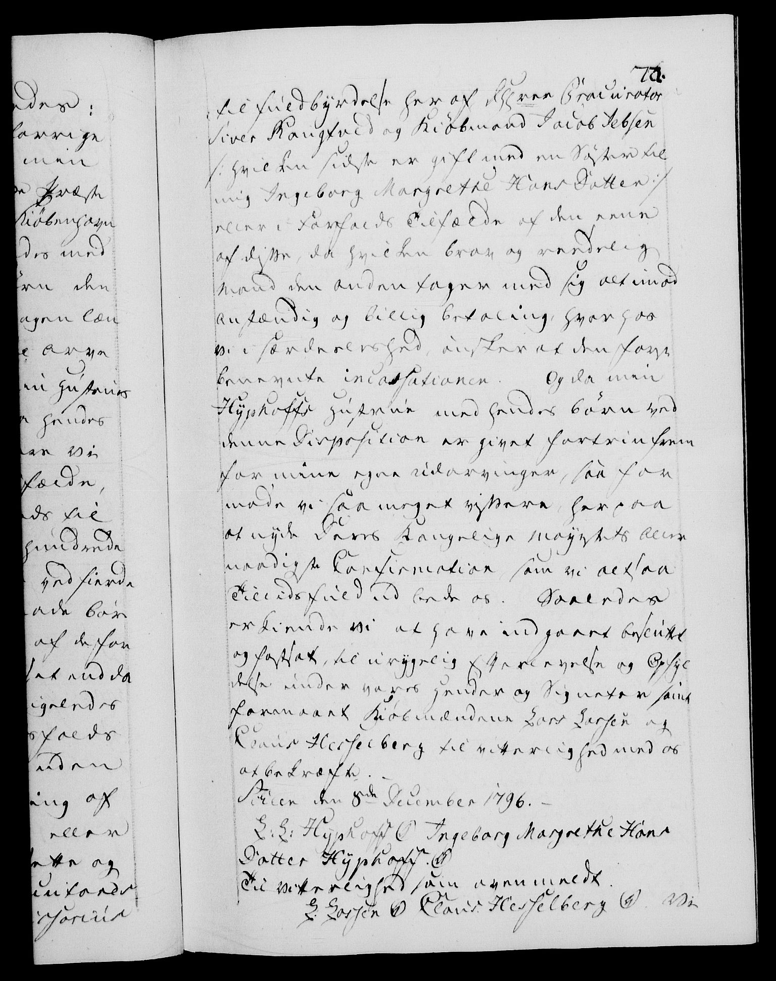 Danske Kanselli 1572-1799, AV/RA-EA-3023/F/Fc/Fca/Fcaa/L0057: Norske registre, 1797, s. 77a