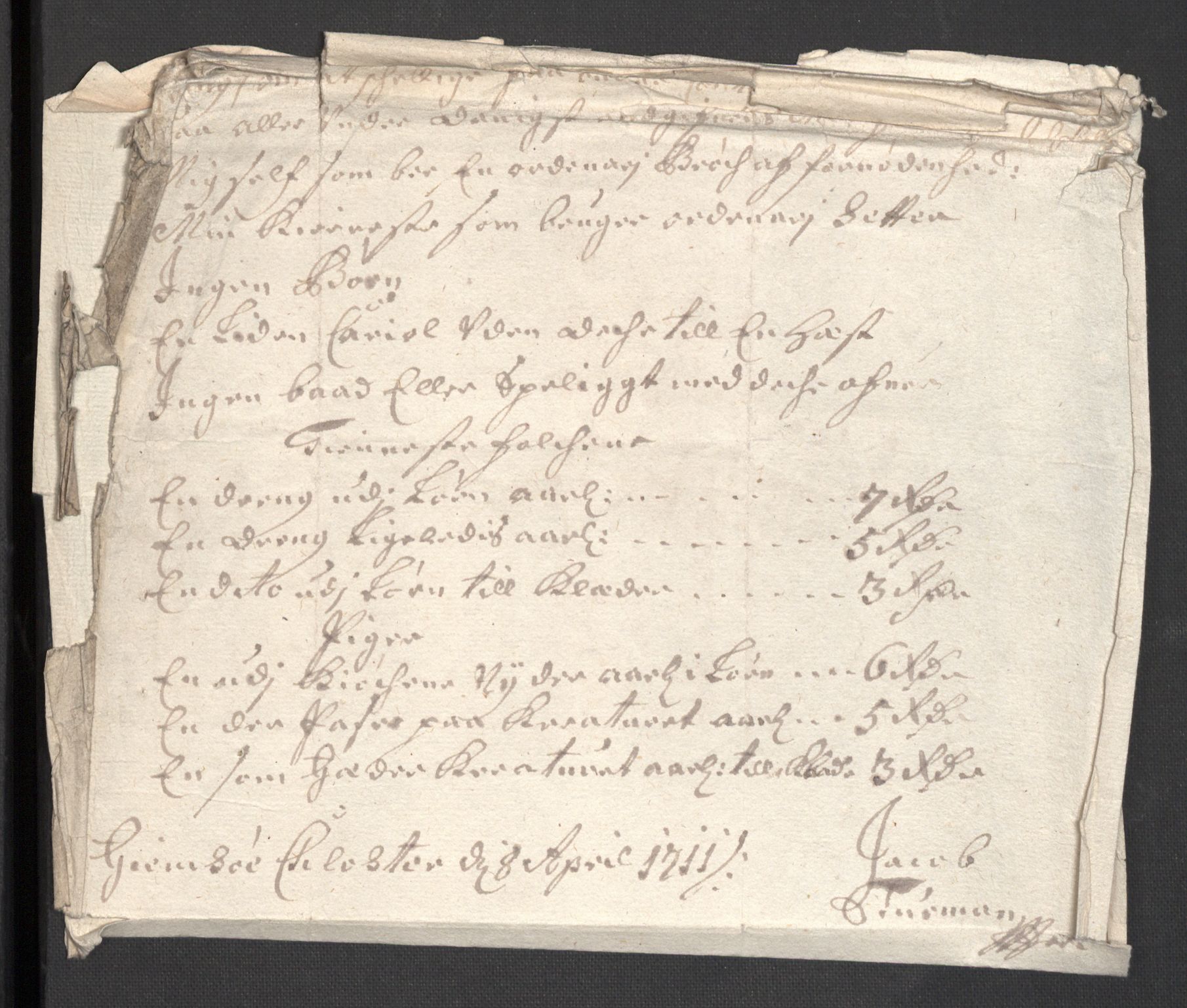 Rentekammeret inntil 1814, Reviderte regnskaper, Fogderegnskap, RA/EA-4092/R36/L2121: Fogderegnskap Øvre og Nedre Telemark og Bamble, 1711, s. 101