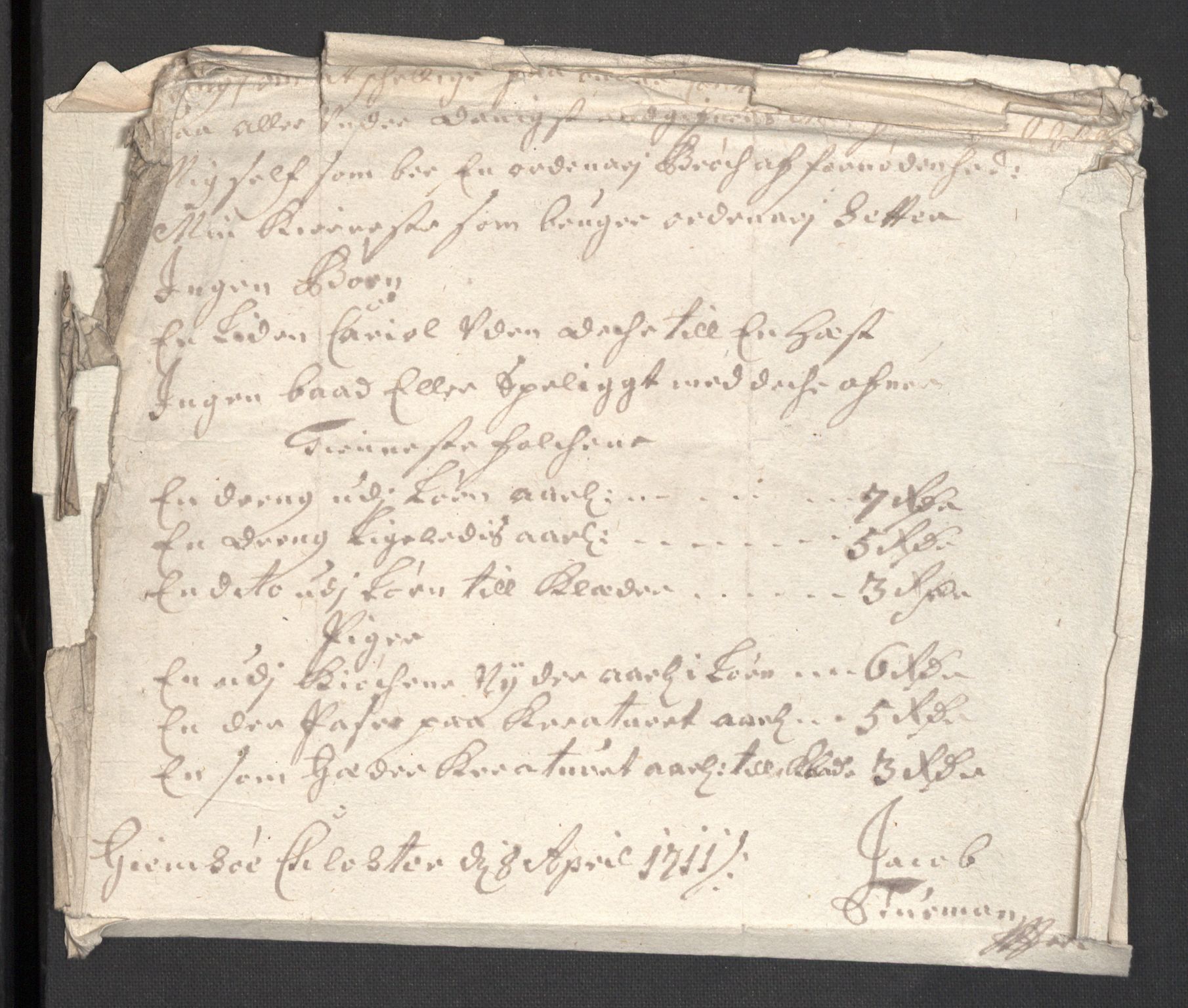 Rentekammeret inntil 1814, Reviderte regnskaper, Fogderegnskap, AV/RA-EA-4092/R36/L2121: Fogderegnskap Øvre og Nedre Telemark og Bamble, 1711, s. 101