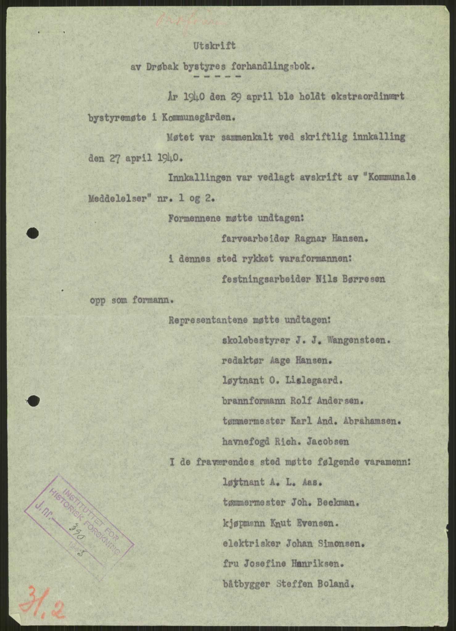 Forsvaret, Forsvarets krigshistoriske avdeling, AV/RA-RAFA-2017/Y/Ya/L0013: II-C-11-31 - Fylkesmenn.  Rapporter om krigsbegivenhetene 1940., 1940, s. 714