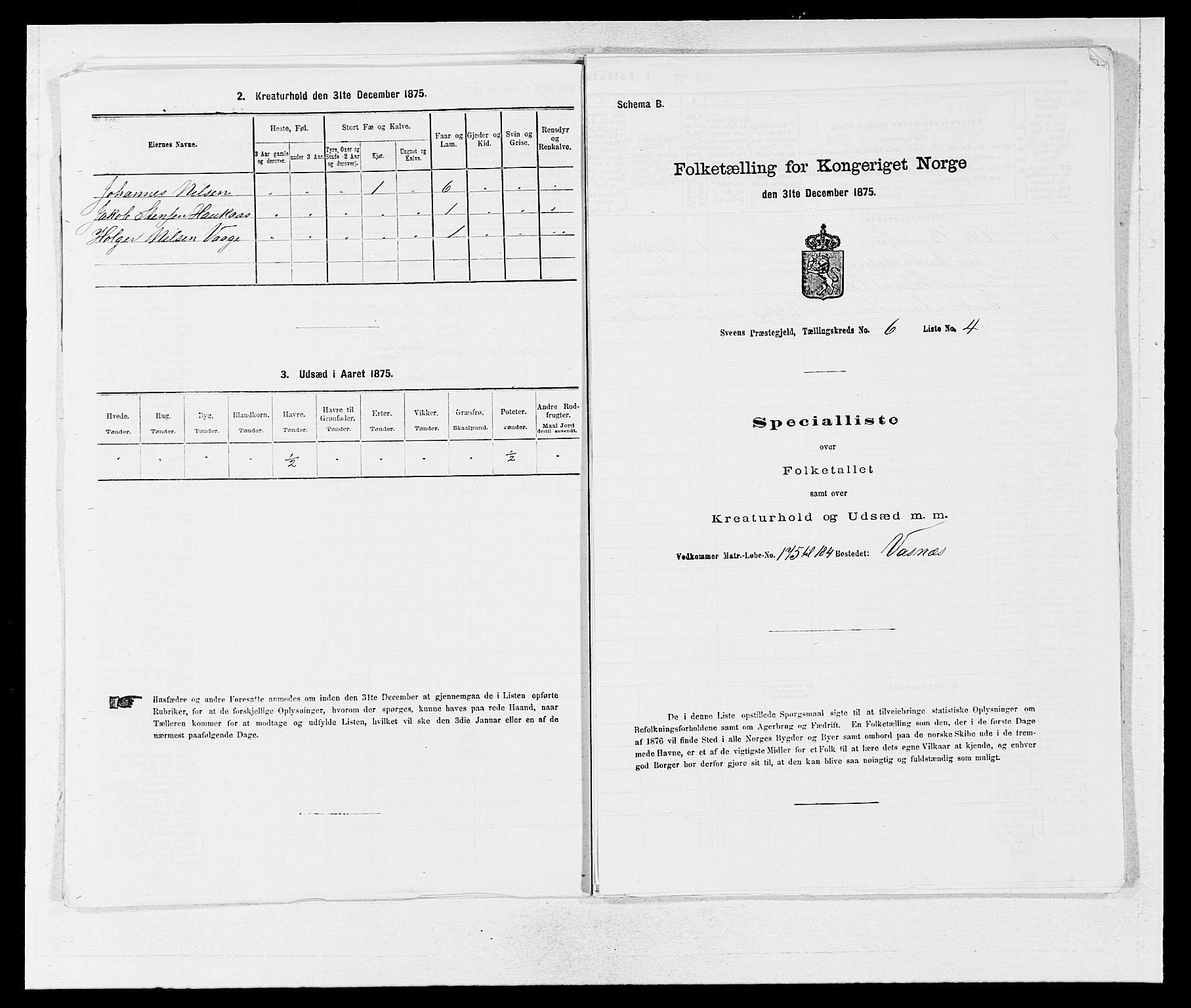 SAB, Folketelling 1875 for 1216P Sveio prestegjeld, 1875, s. 629