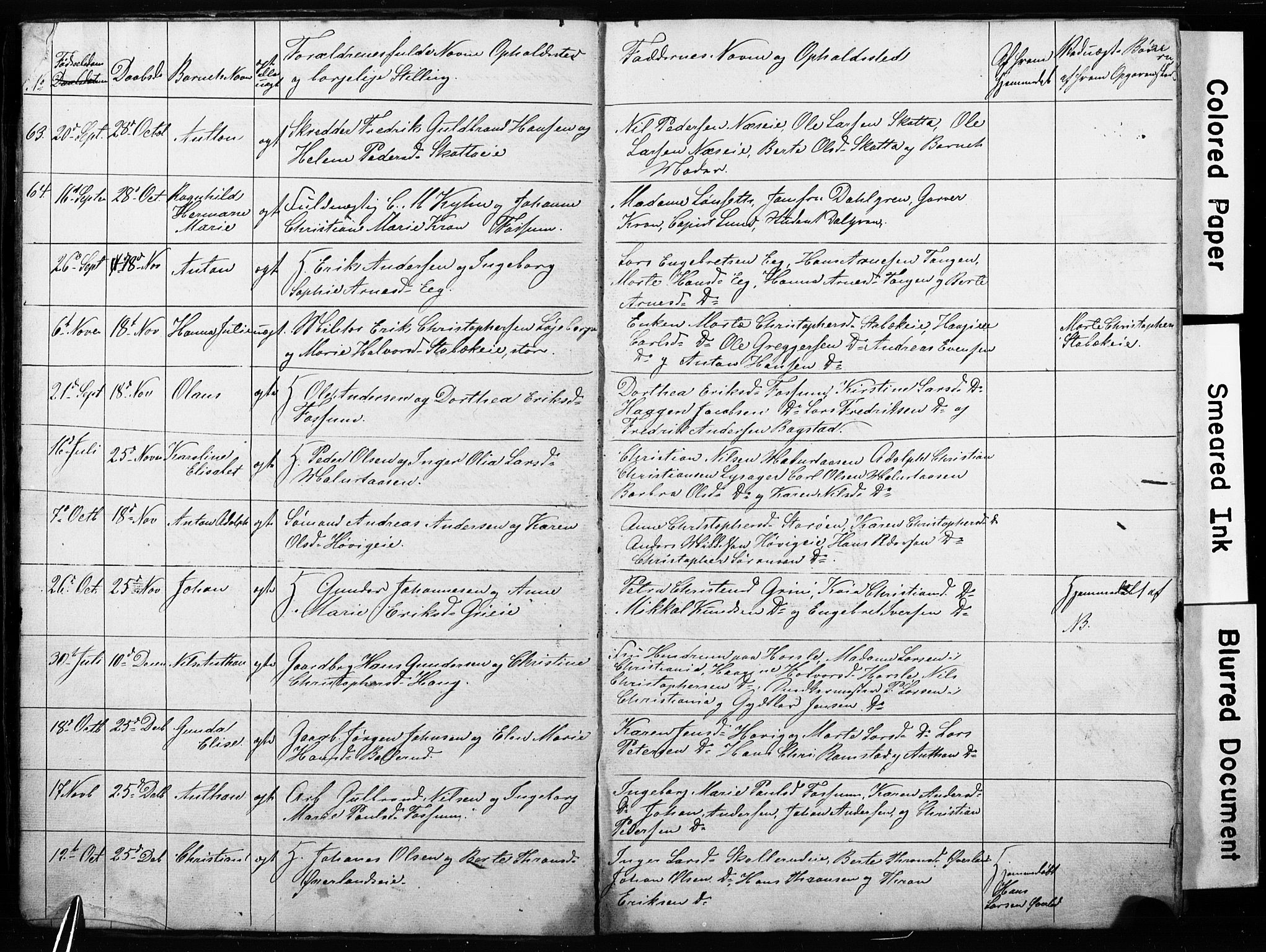 Asker prestekontor Kirkebøker, AV/SAO-A-10256a/G/Gc/L0001: Klokkerbok nr. III 1, 1854-1873